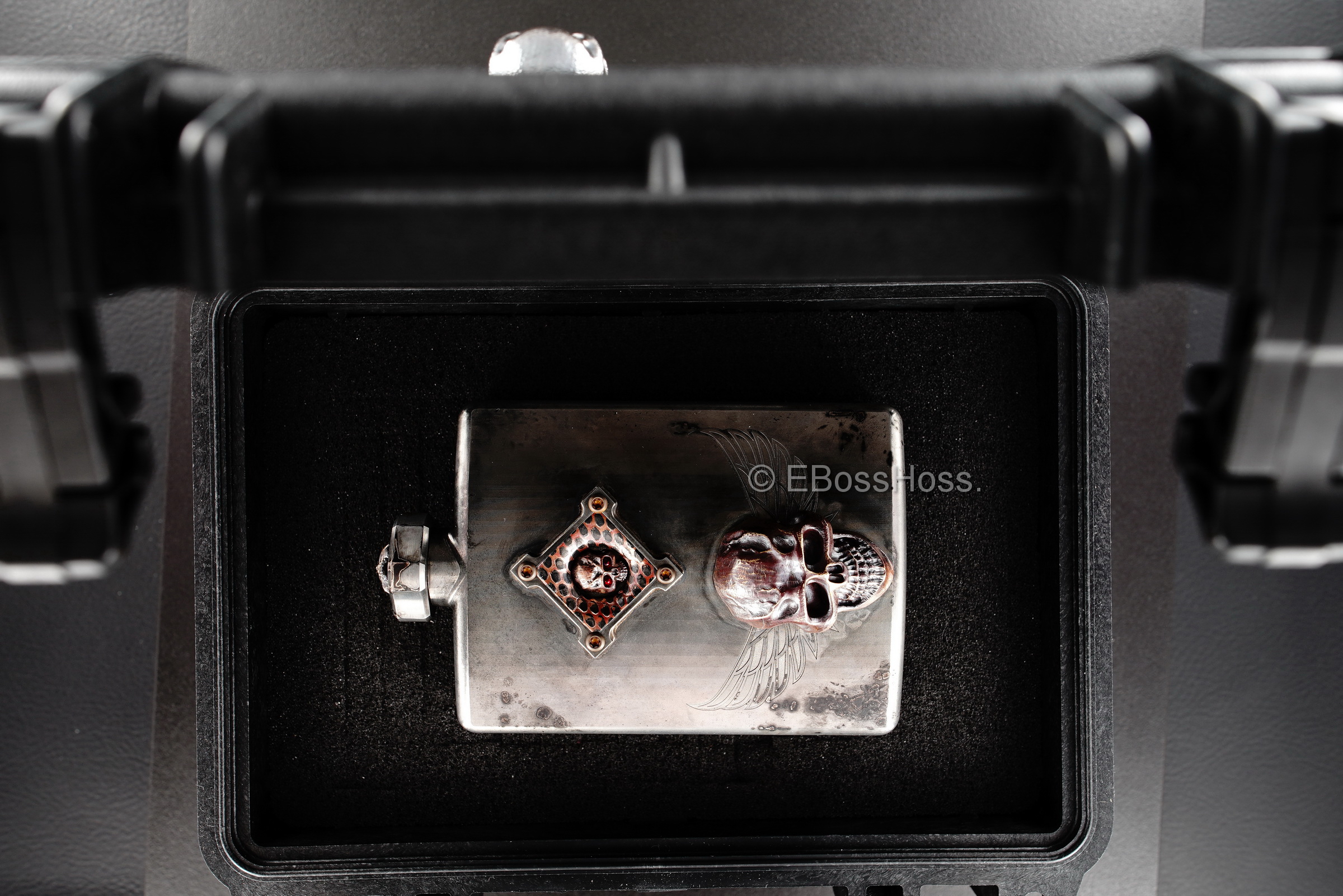 Steel Flame Custom Deluxe Sledge Flask with Dip Stick