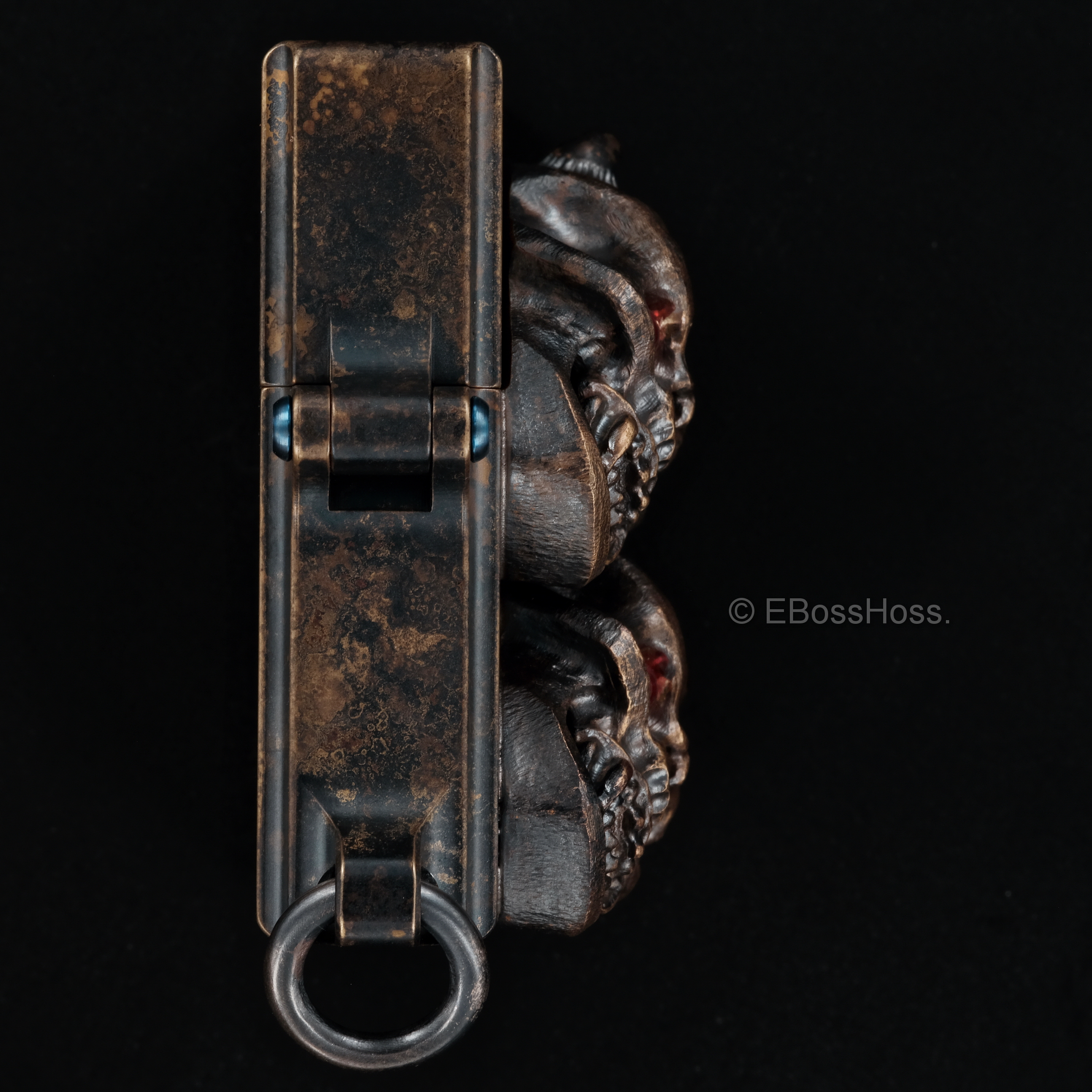 Steel Flame Custom Sledge Lighter - ONE - with XL Haynna Vigilant Skulls -- by Derrick Obatake