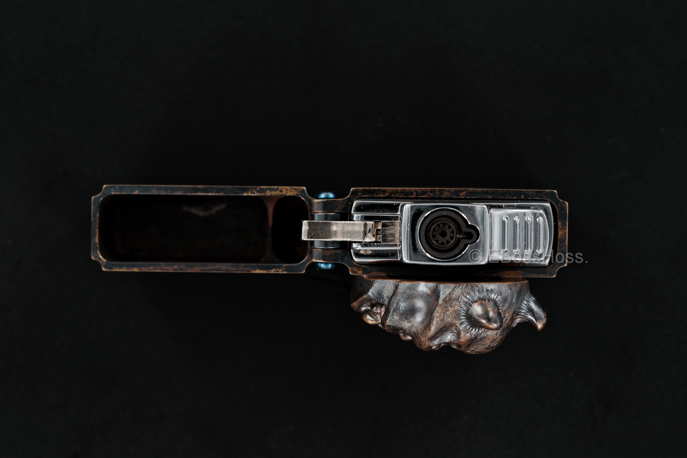 Steel Flame Custom Sledge Lighter - ONE - with XL Haynna Vigilant Skulls -- by Derrick Obatake