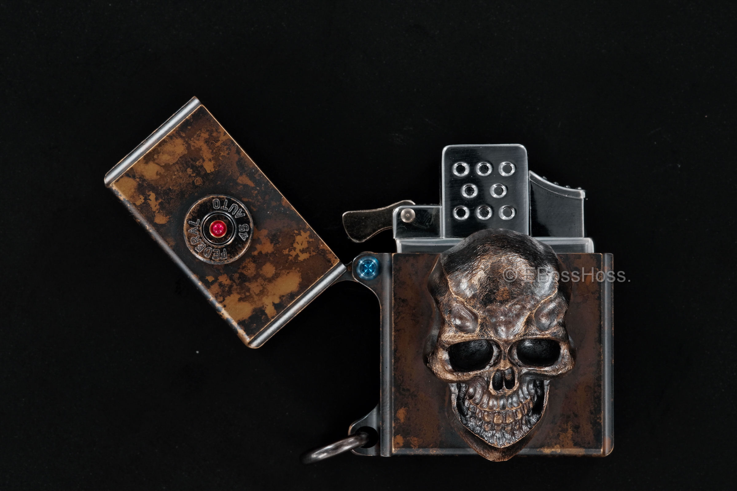 Custom 3D Sledge Lighter - ONE - with XXL Darkness Skull & Vigilant 45 Casing -- by Derrick Obatake