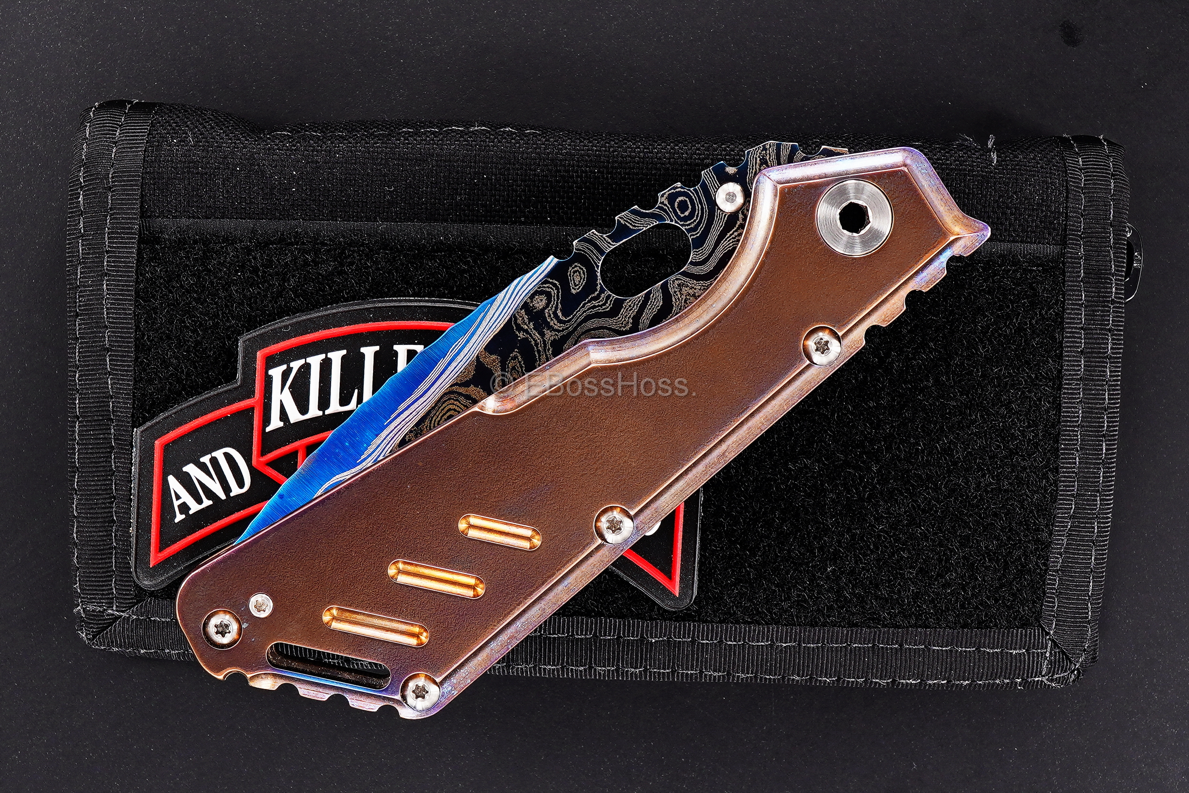 Mick Strider Custom (MSC) Cobalt-San Mai Damascus XL - Nightmare Tanto