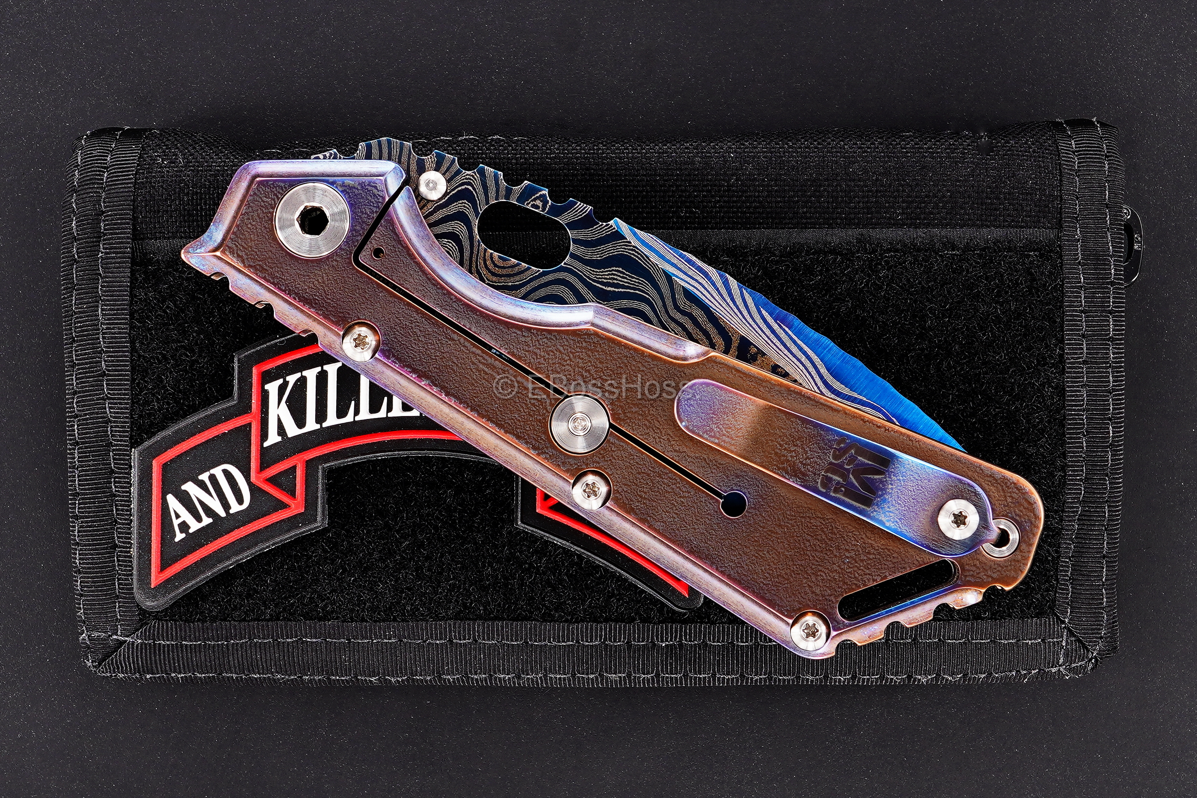 Mick Strider Custom (MSC) Cobalt-San Mai Damascus XL - Nightmare Tanto