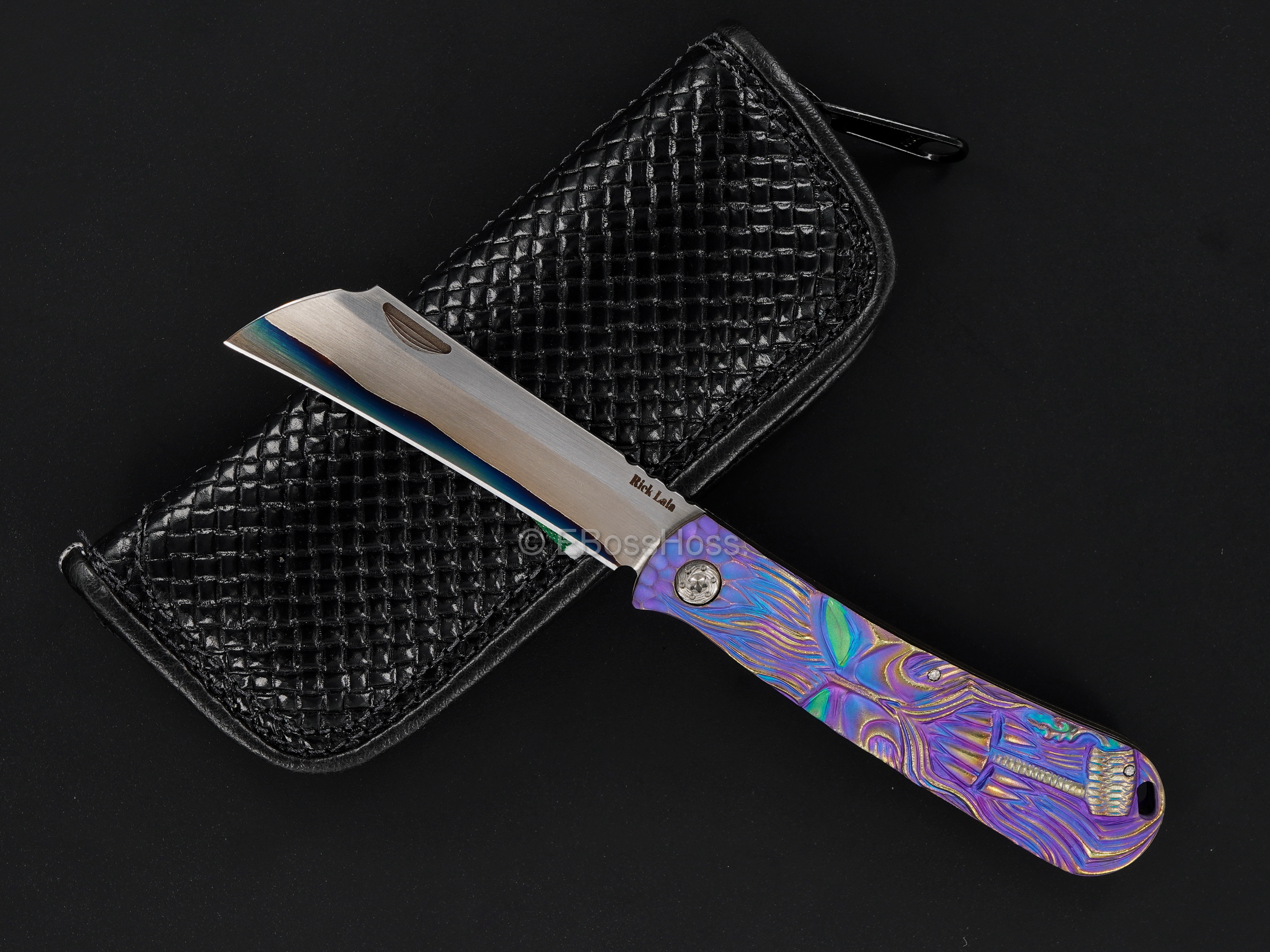 Rick Lala (Korth) Custom Carved Caipitia Slipjoint Folder