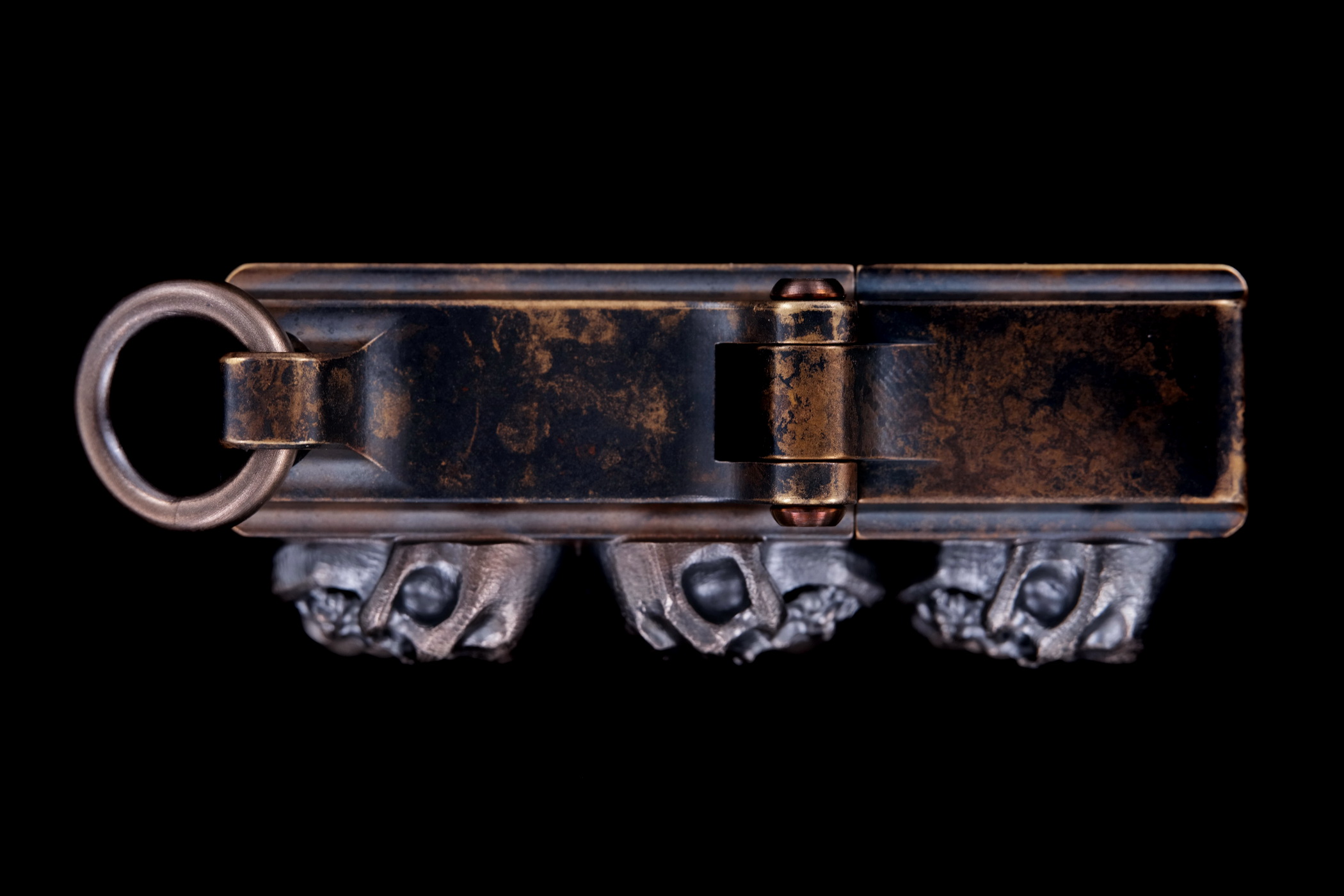 Steel Flame Custom Sledge Lighter - ONE - with Vigilant Hardness Skulls -- by Derrick Obatake