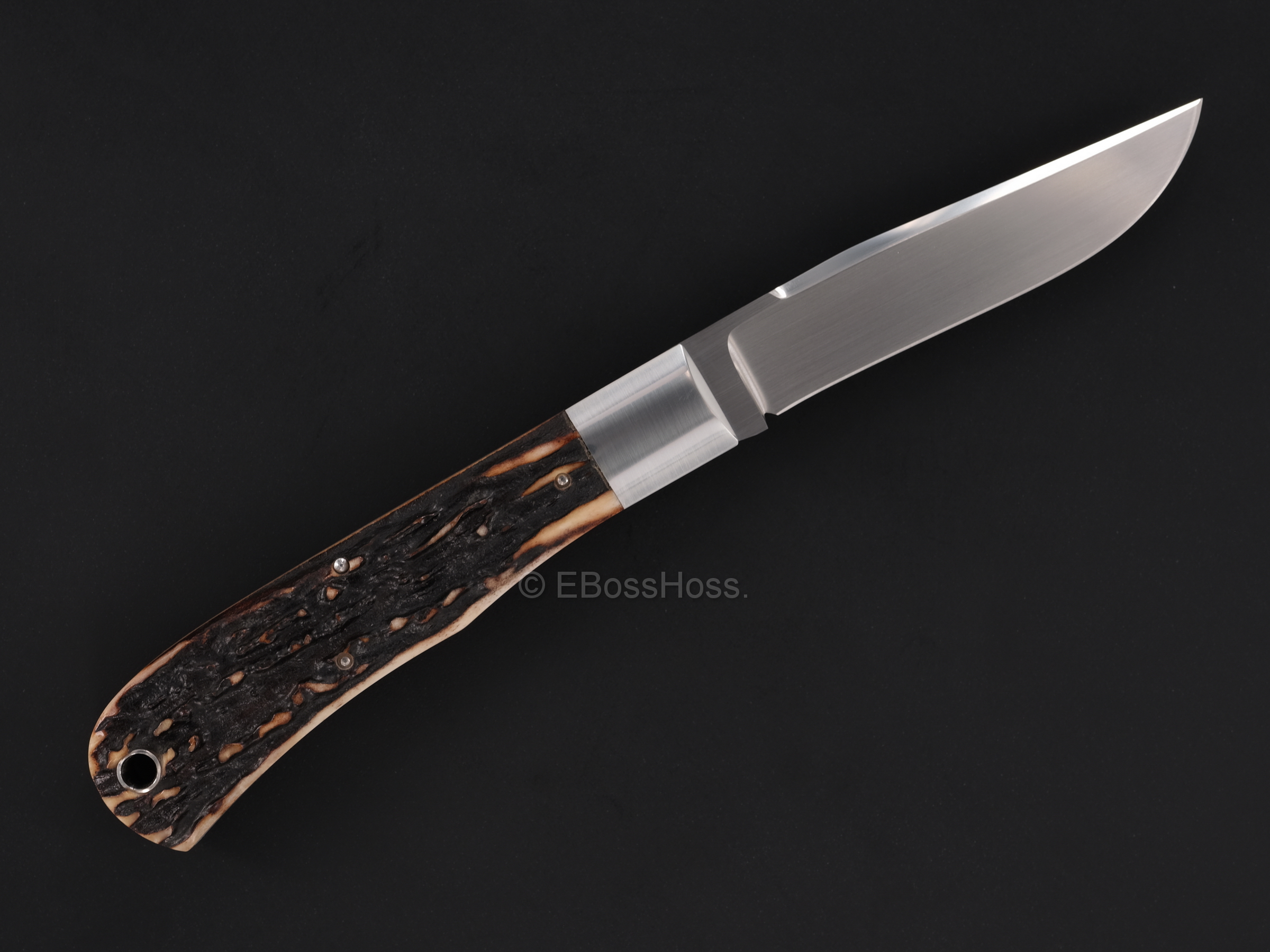 Bill Ruple Custom Stag Back Pocket Slip Joint