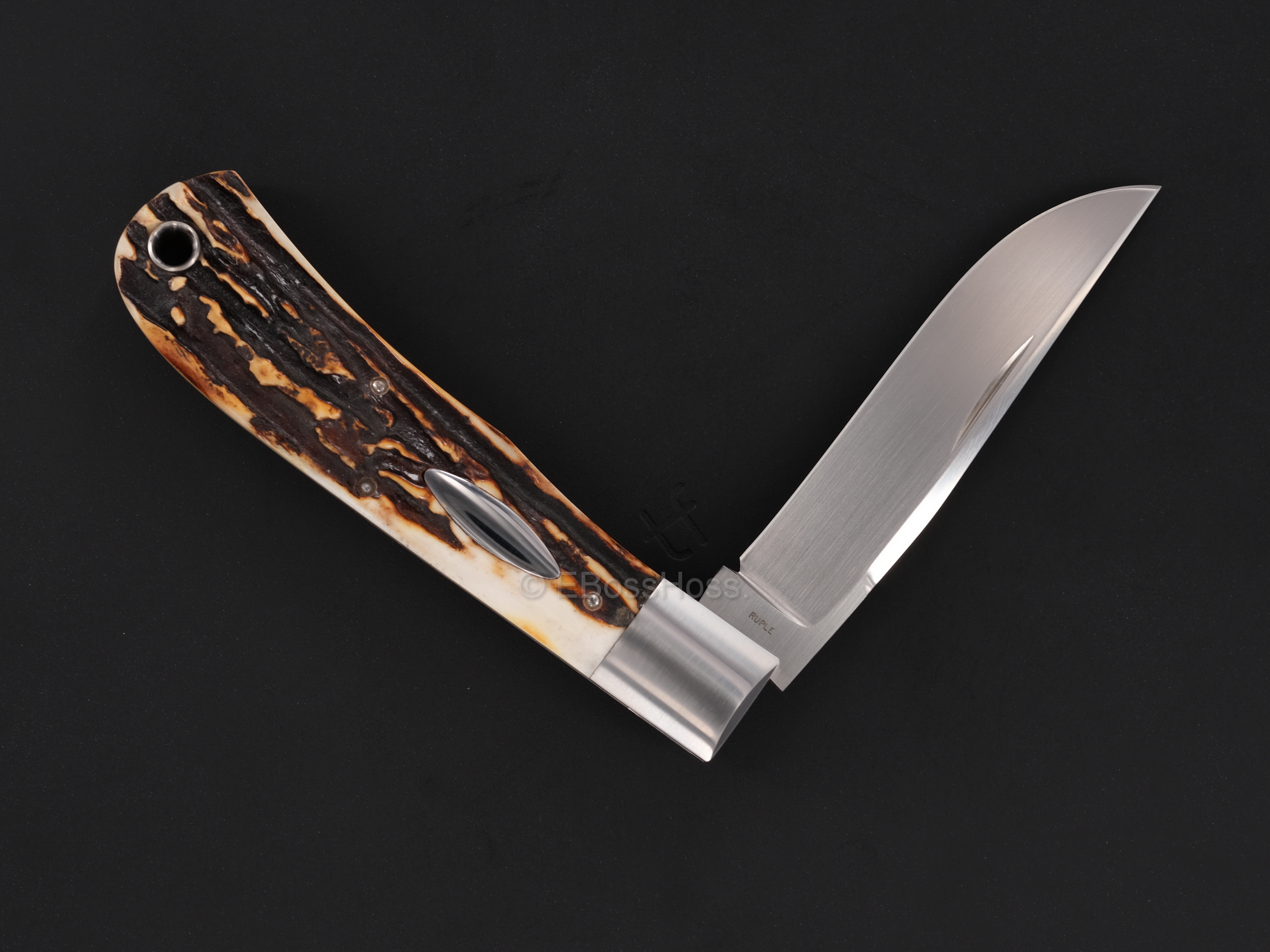 Bill Ruple Custom Stag Back Pocket Slip Joint