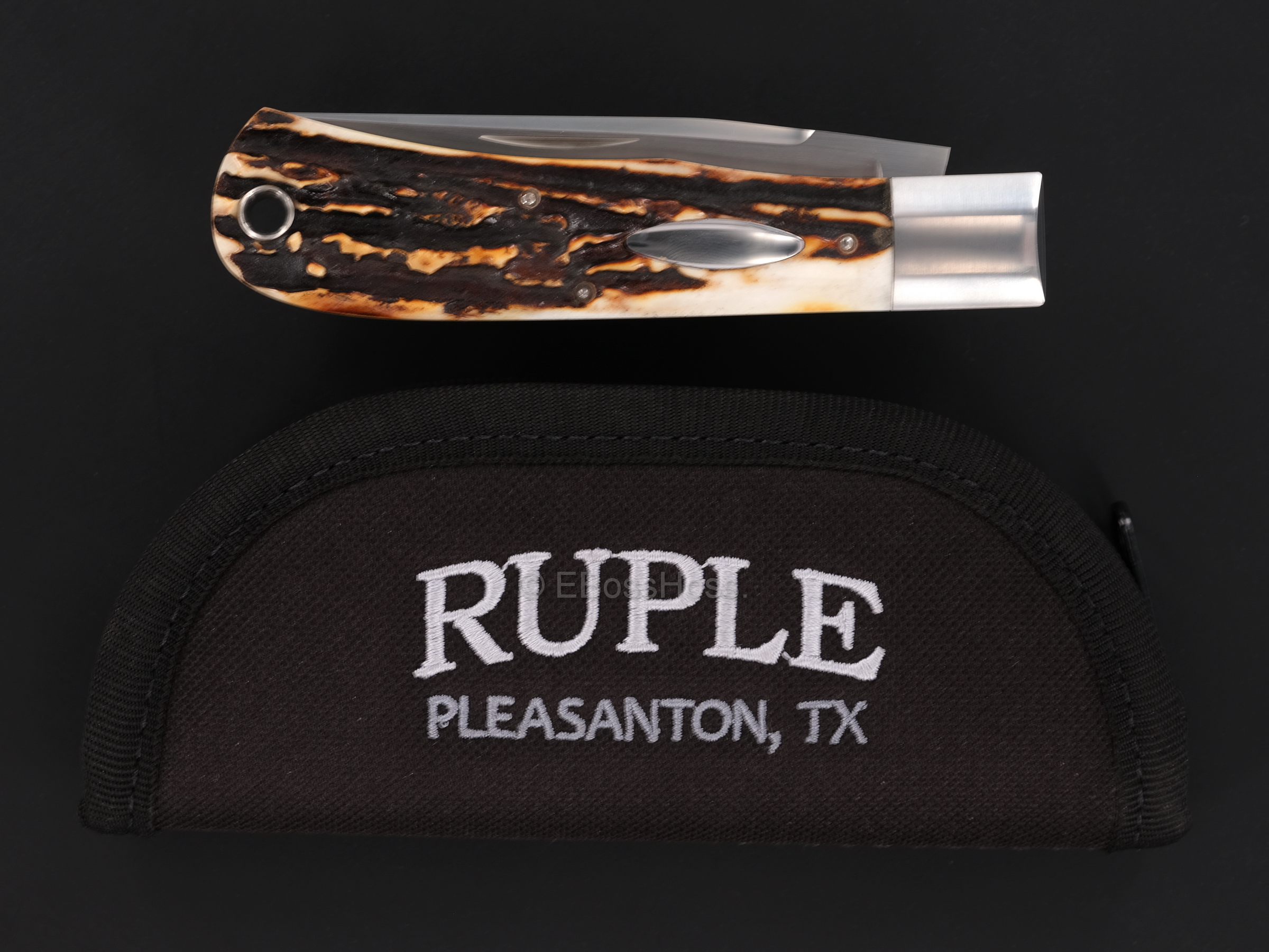 Bill Ruple Custom Stag Back Pocket Slip Joint
