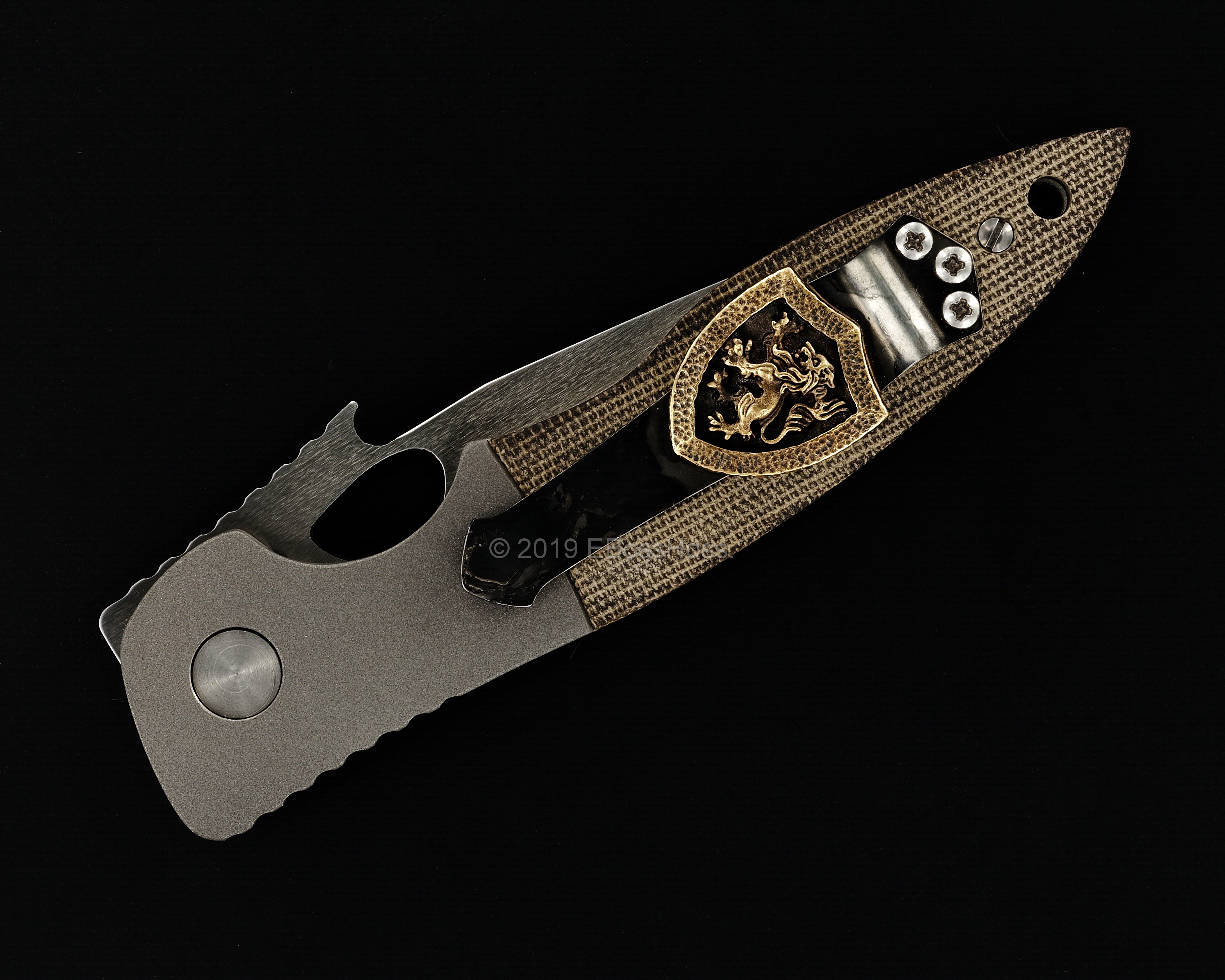 Ernie Emerson Custom Bolstered Waved El Bandito with Steel Flame Pocket Clip