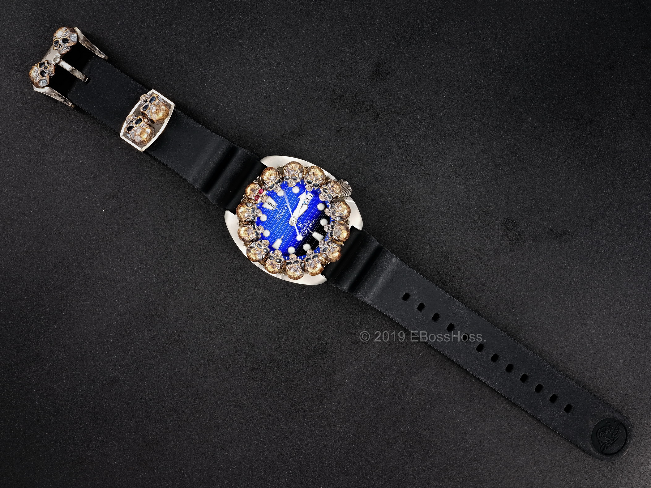 Steel Flame Custom Skulls Vigilant ONE Seiko Turtle Limited Edition Prospex SRPC91 SAVE THE OCEAN - by Derrick Obatake