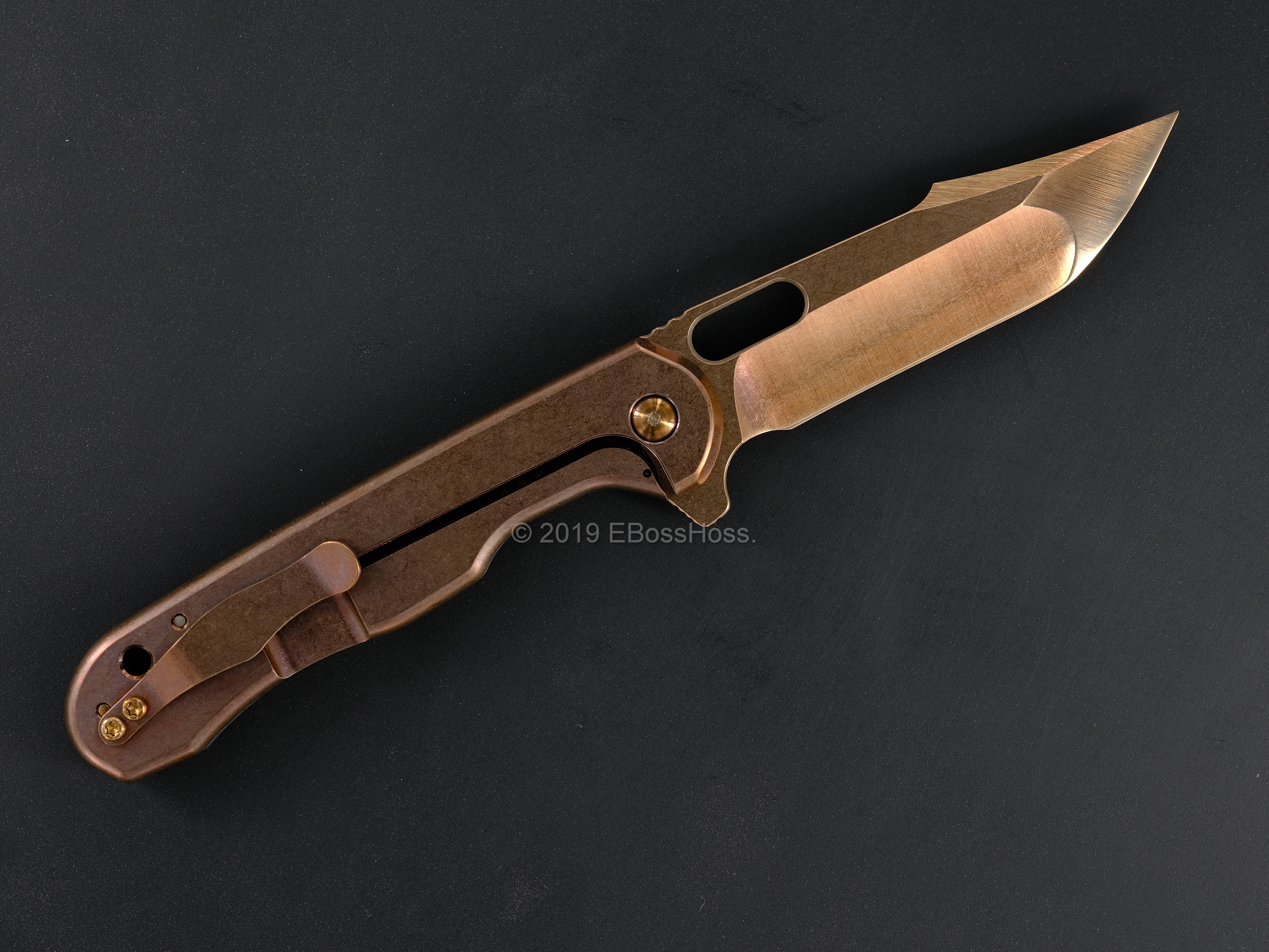 Jeremy Horton - Gerry McGinnis Custom Golden-Bowie-Tanto-Chisel Tac 45s Flipper Collaboration