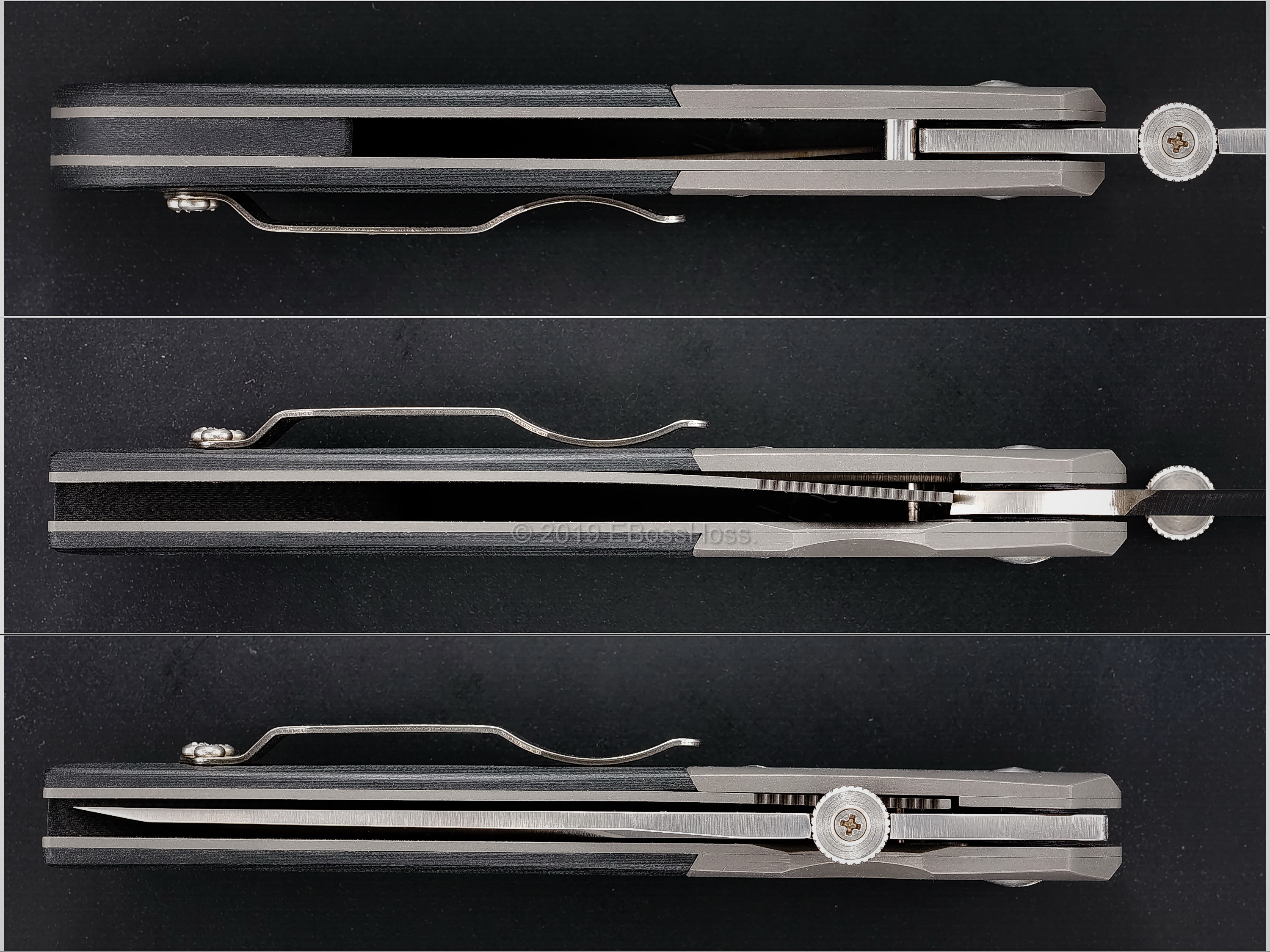 Ernie Emerson Custom Black-handled Chisel-ground Viper 3 (aka: MV-3)