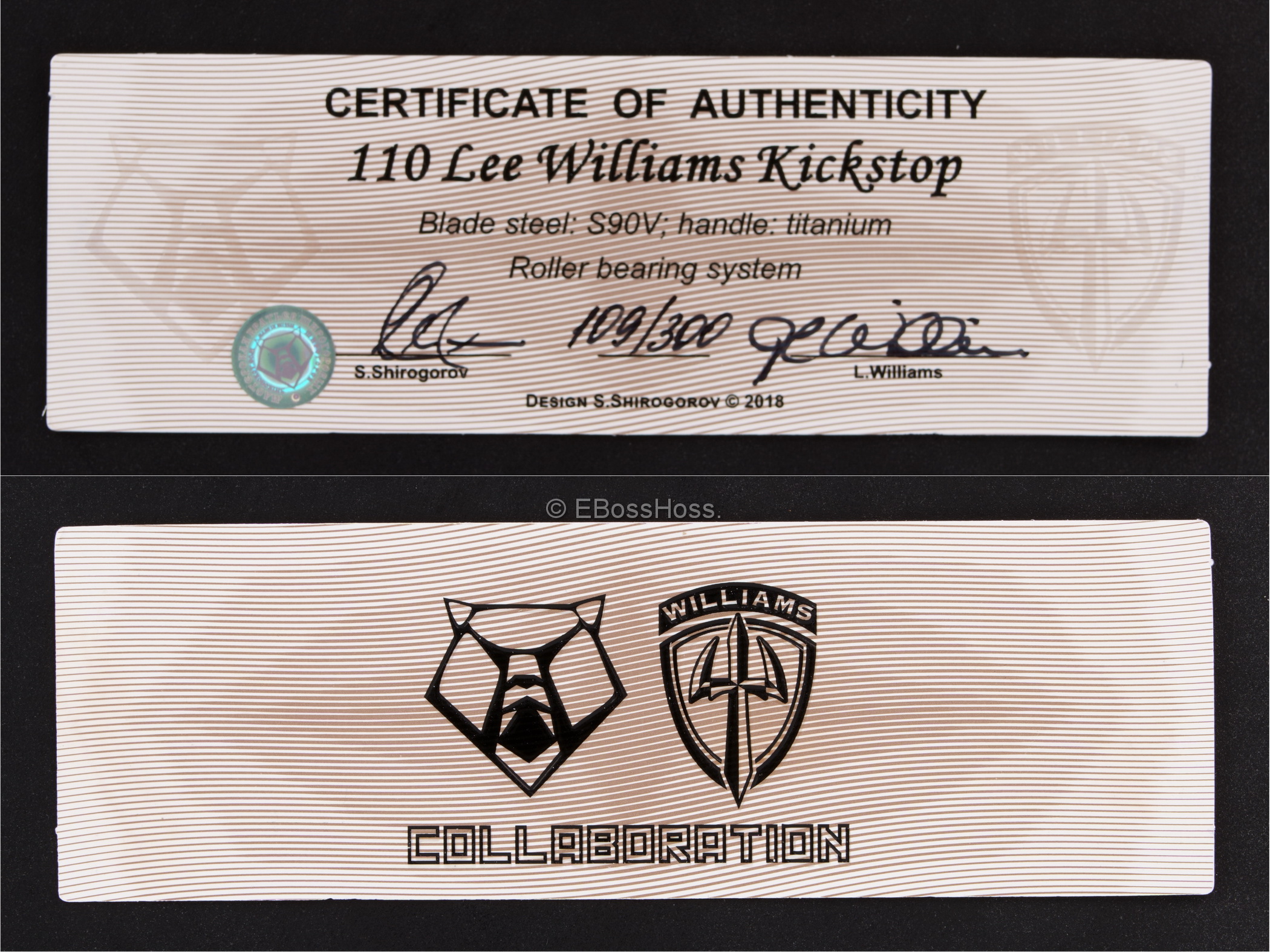 Sergey Shirogorov - Lee Williams Ltd Ed Collaboration Model 110 Kickstop Flipper #109