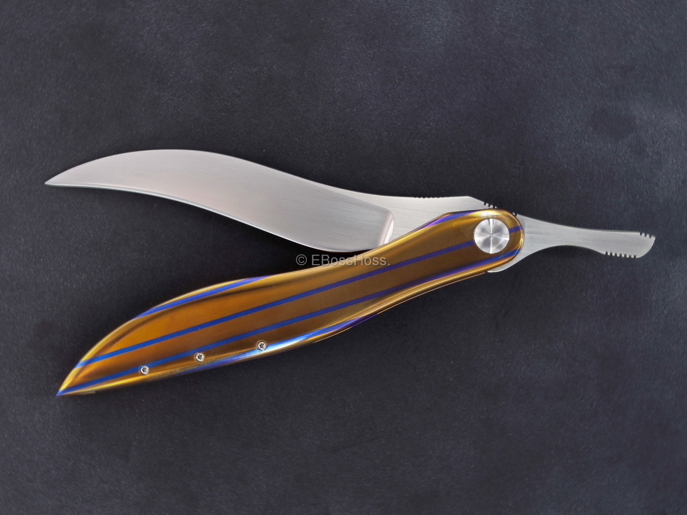 Jim Smyth Custom Timascus Mantis Swinger Straight Razor