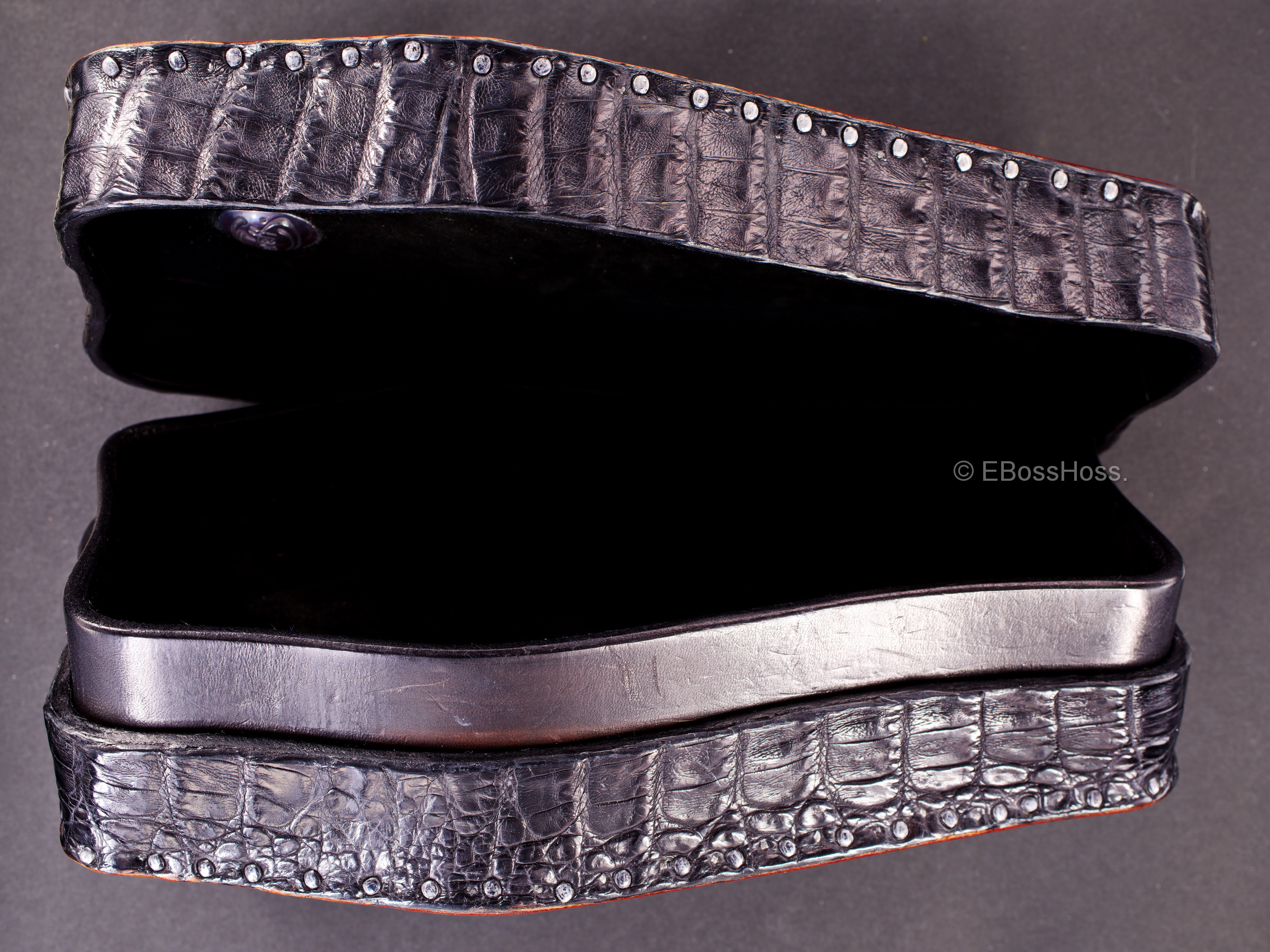 Starlingear Hand-made Alligator Coffin Box with Gator Hinges by Greg Everett, Leathersmith