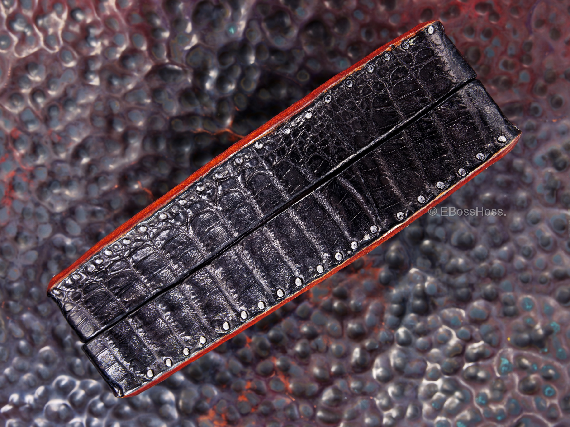 Starlingear Hand-made Alligator Coffin Box with Gator Hinges by Greg Everett, Leathersmith