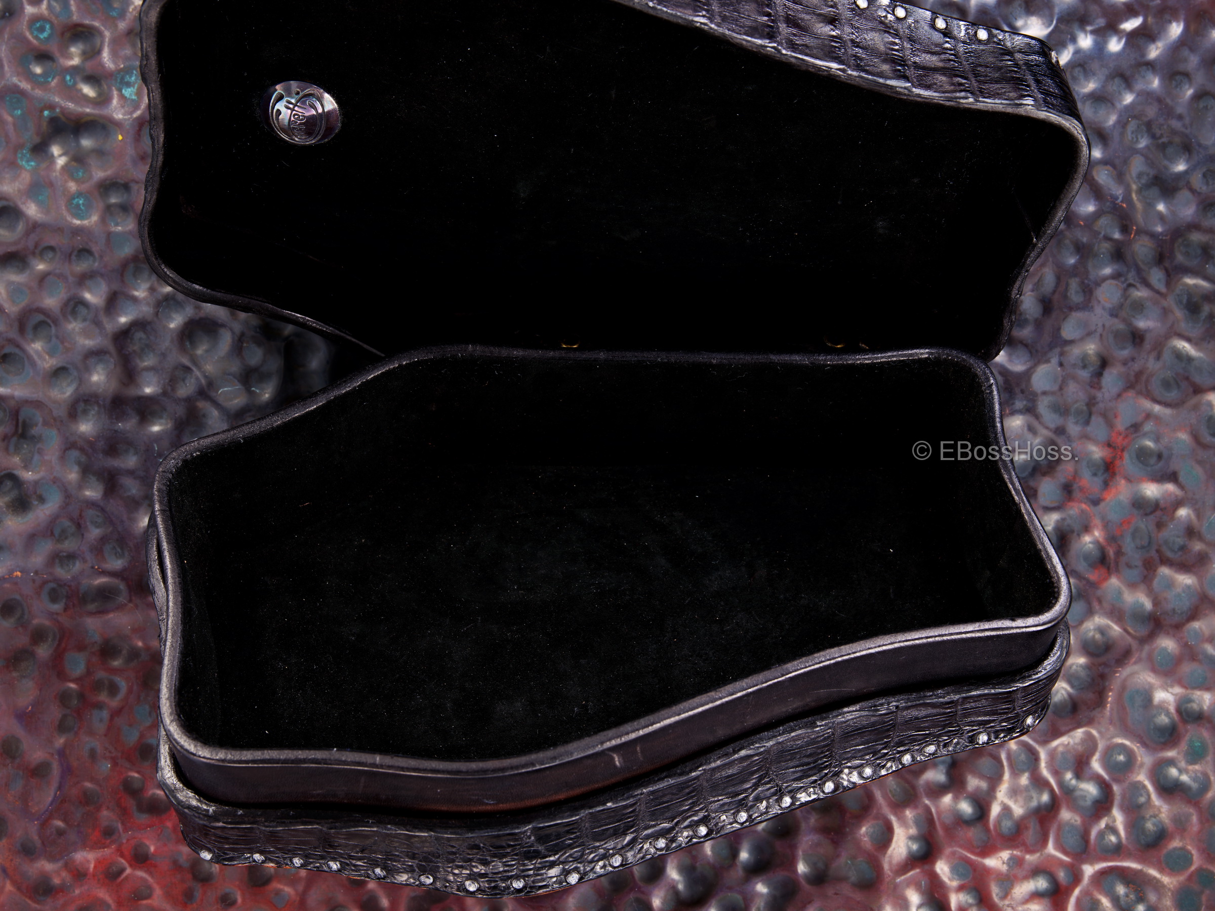 Starlingear Hand-made Alligator Coffin Box with Gator Hinges by Greg Everett, Leathersmith
