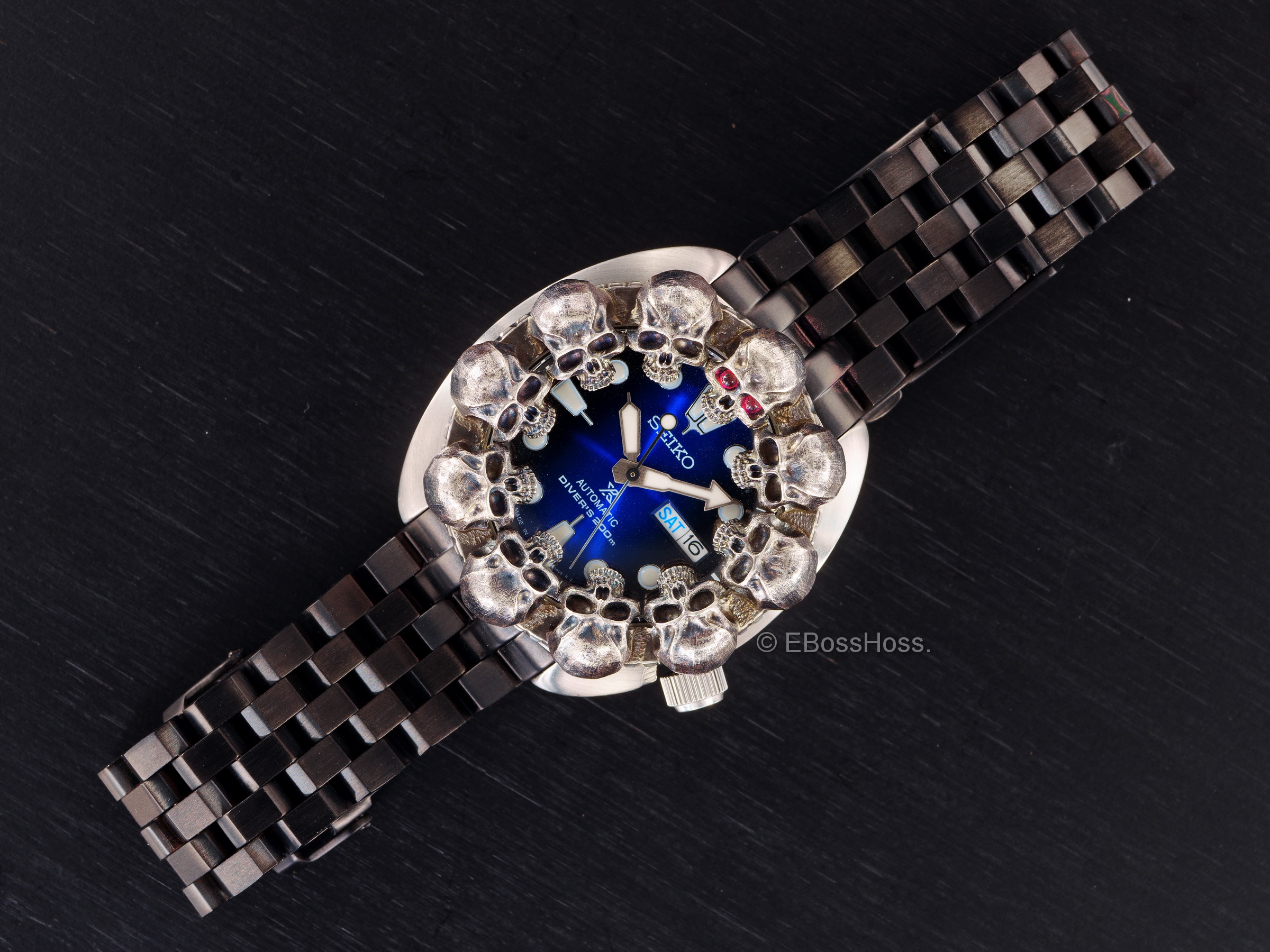 Steel Flame Custom Skulls Vigilant ONE Seiko Prospex Automatic Divers 200m 4R36-04Y0 - by Derrick Obatake