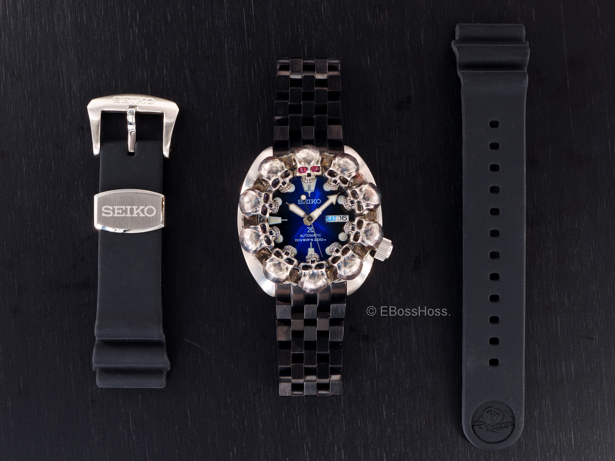 Steel Flame Custom Skulls Vigilant ONE Seiko Prospex Automatic Divers 200m 4R36-04Y0 - by Derrick Obatake