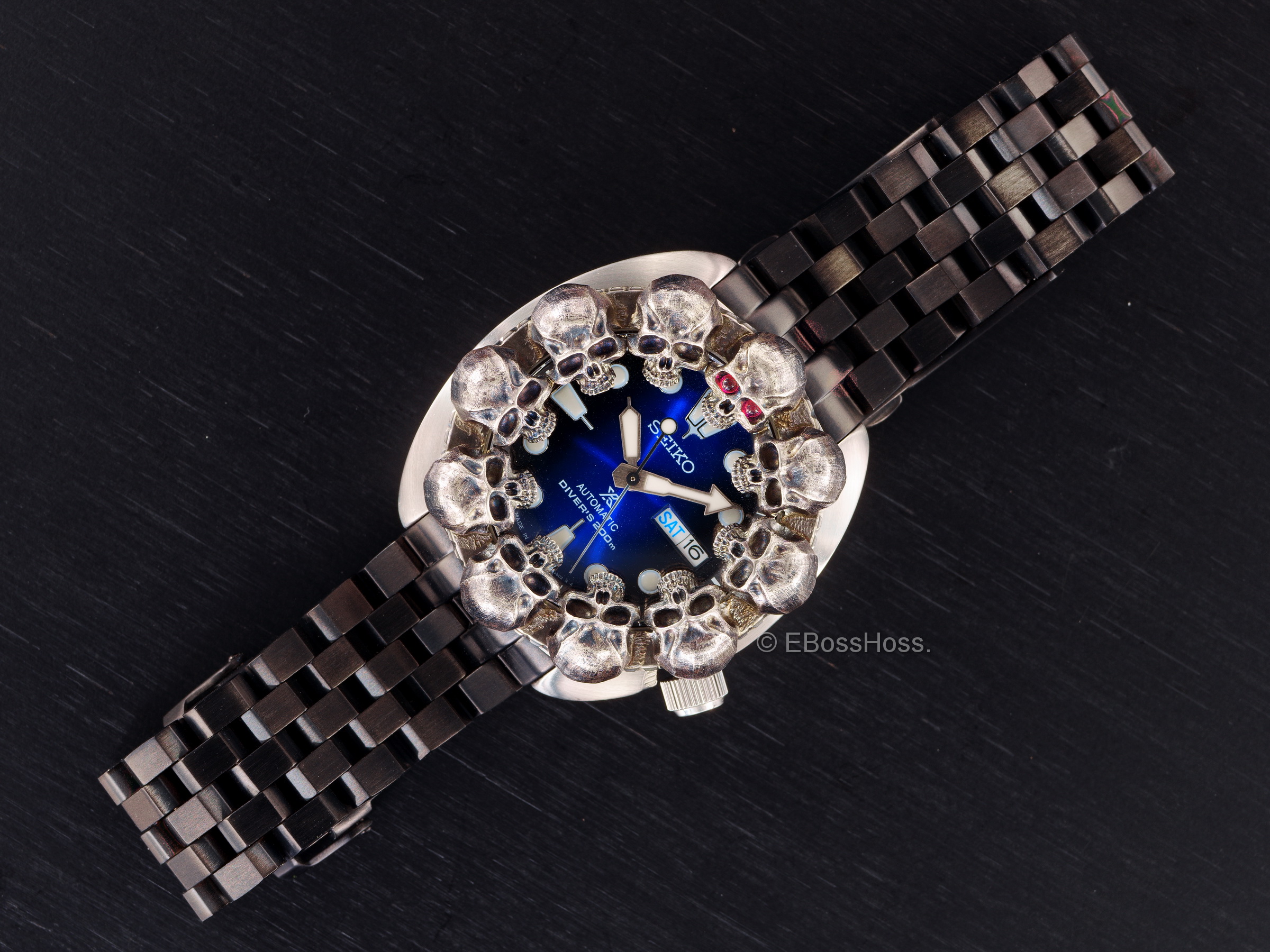 Steel Flame Custom Skulls Vigilant ONE Seiko Prospex Automatic Divers 200m 4R36-04Y0 - by Derrick Obatake