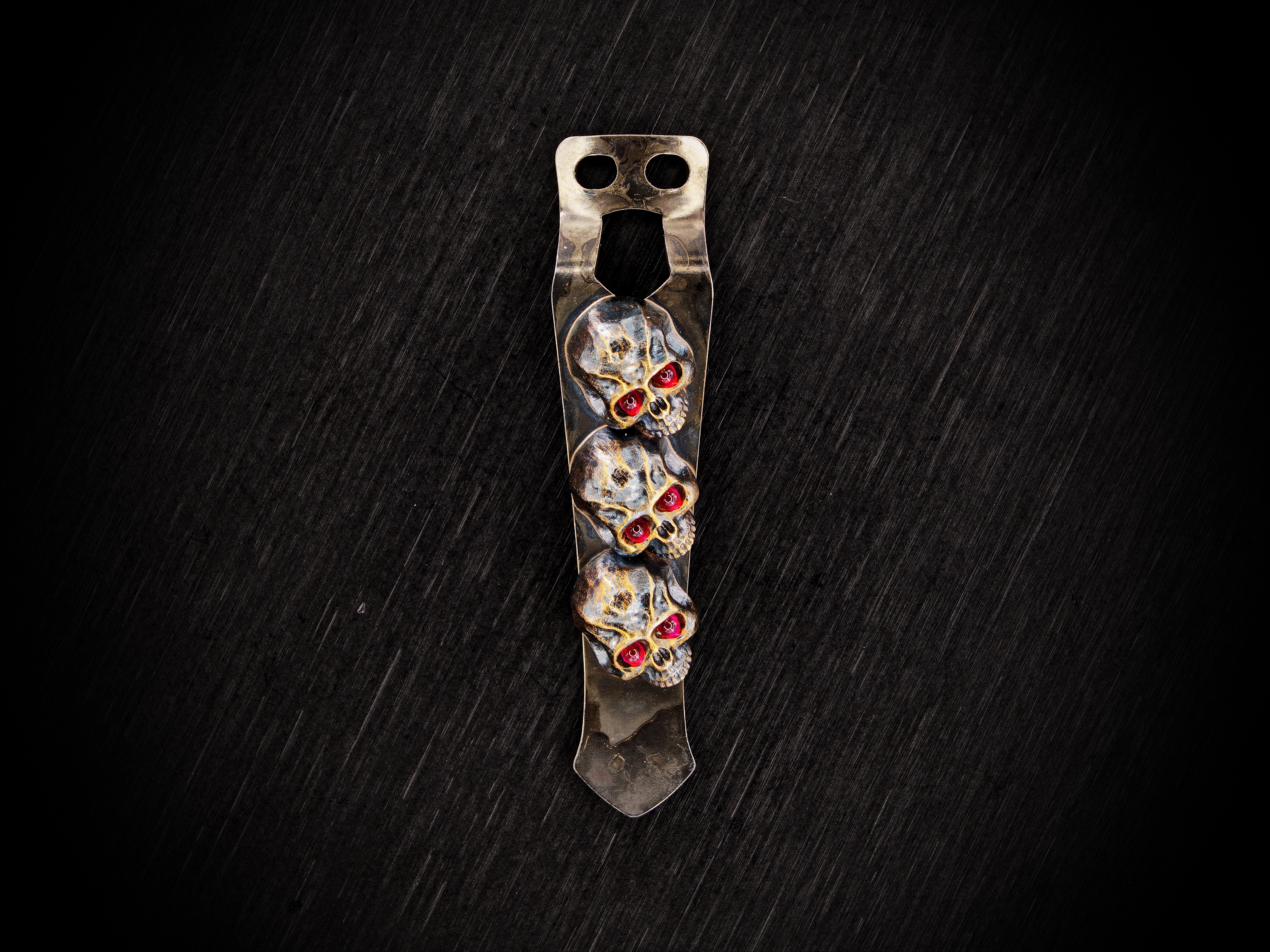 Steel Flame Vigilant Warrior Skulls Torch Clip