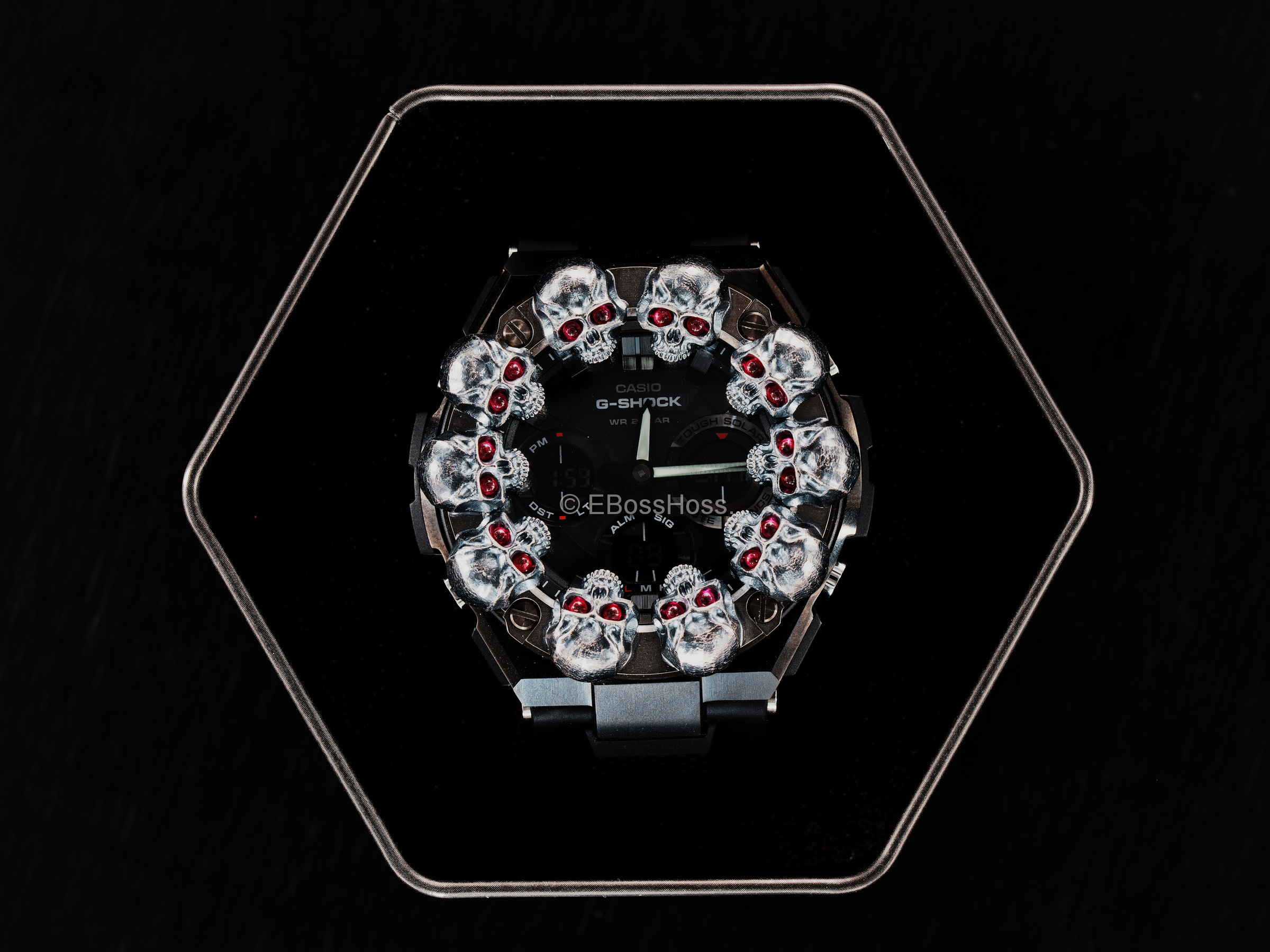 Steel Flame Custom Full Vigilant Skulls Bezel G-Shock - by Derrick Obatake