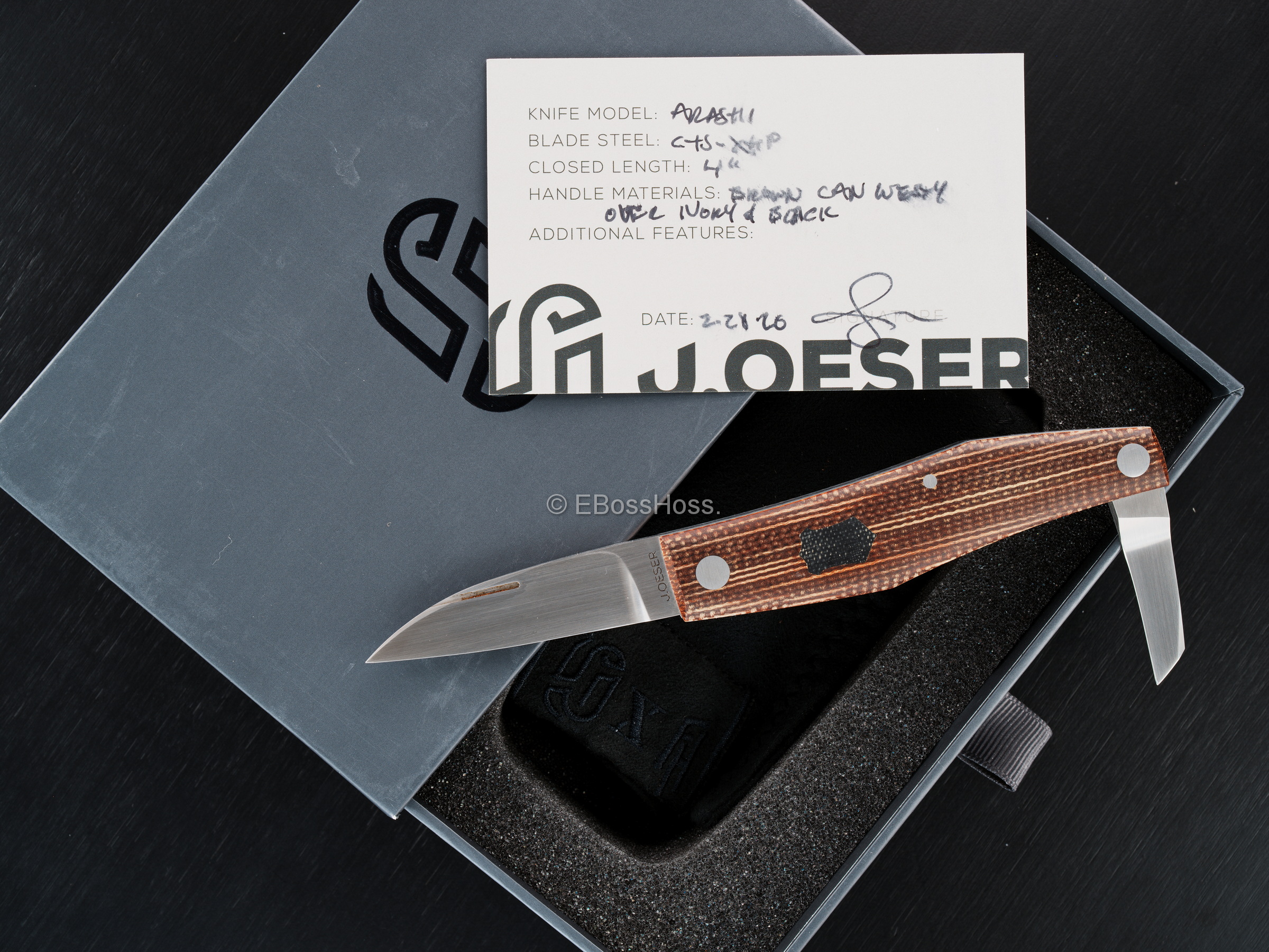 Jared Oeser Custom Arashi 2-Blade Slip Joint Knife