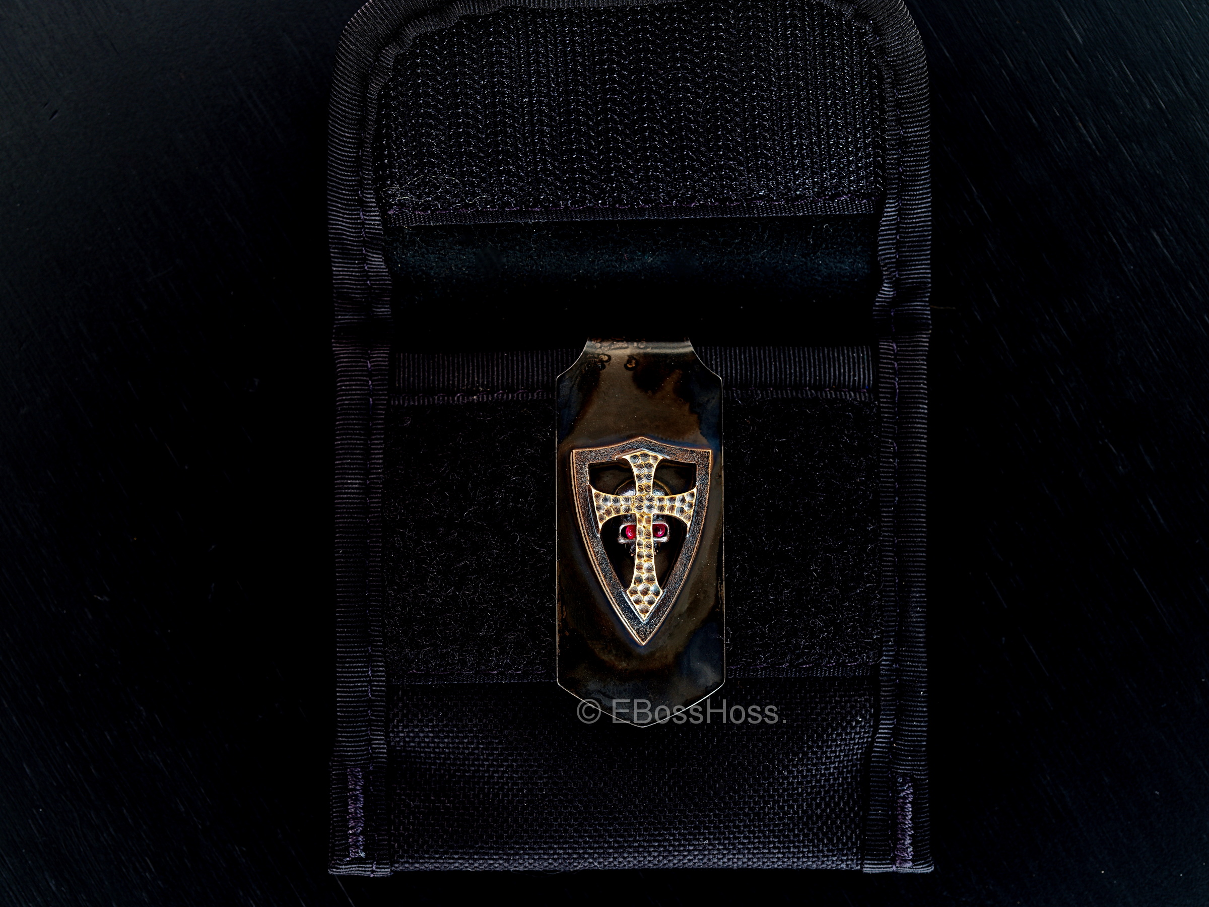 Steel Flame Vigilant Warrior Skull - Crusader Cross Money Clip