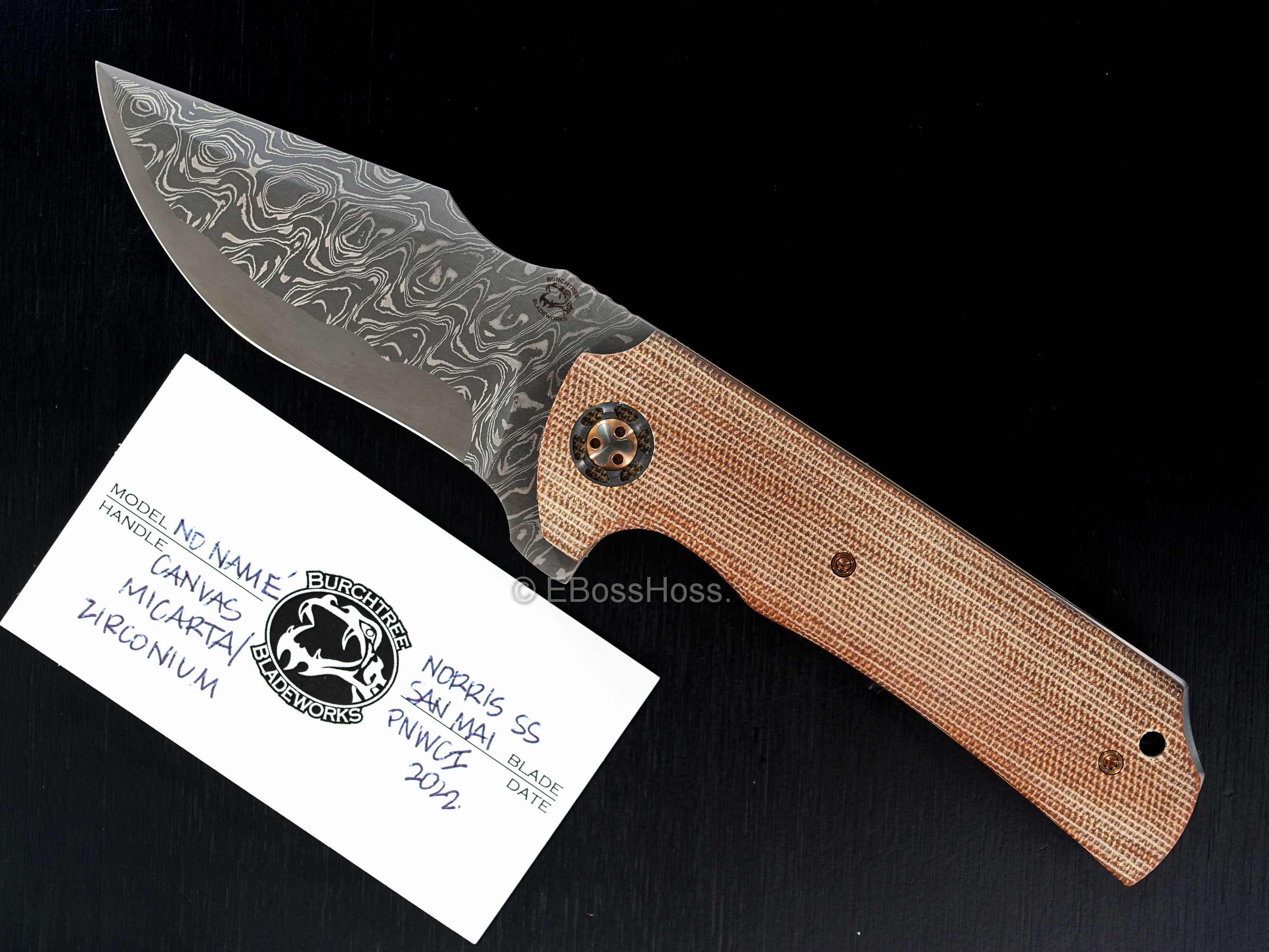 Burchtree Bladeworks Custom Deluxe No Name Flipper by Michael Burch