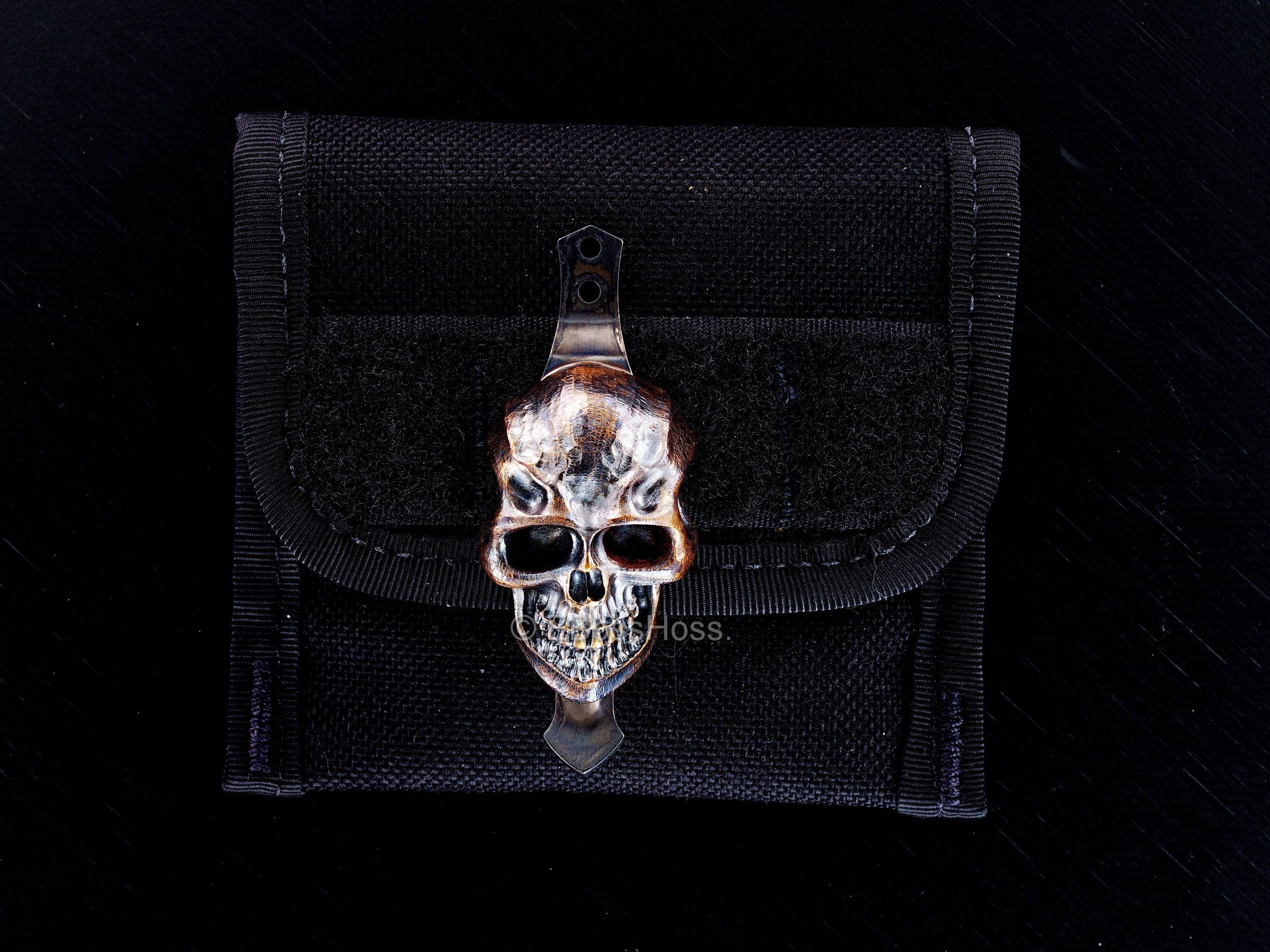 Steel Flame Large Bronze Darkness Skull Pen and Knife Replacement Pocket Clip