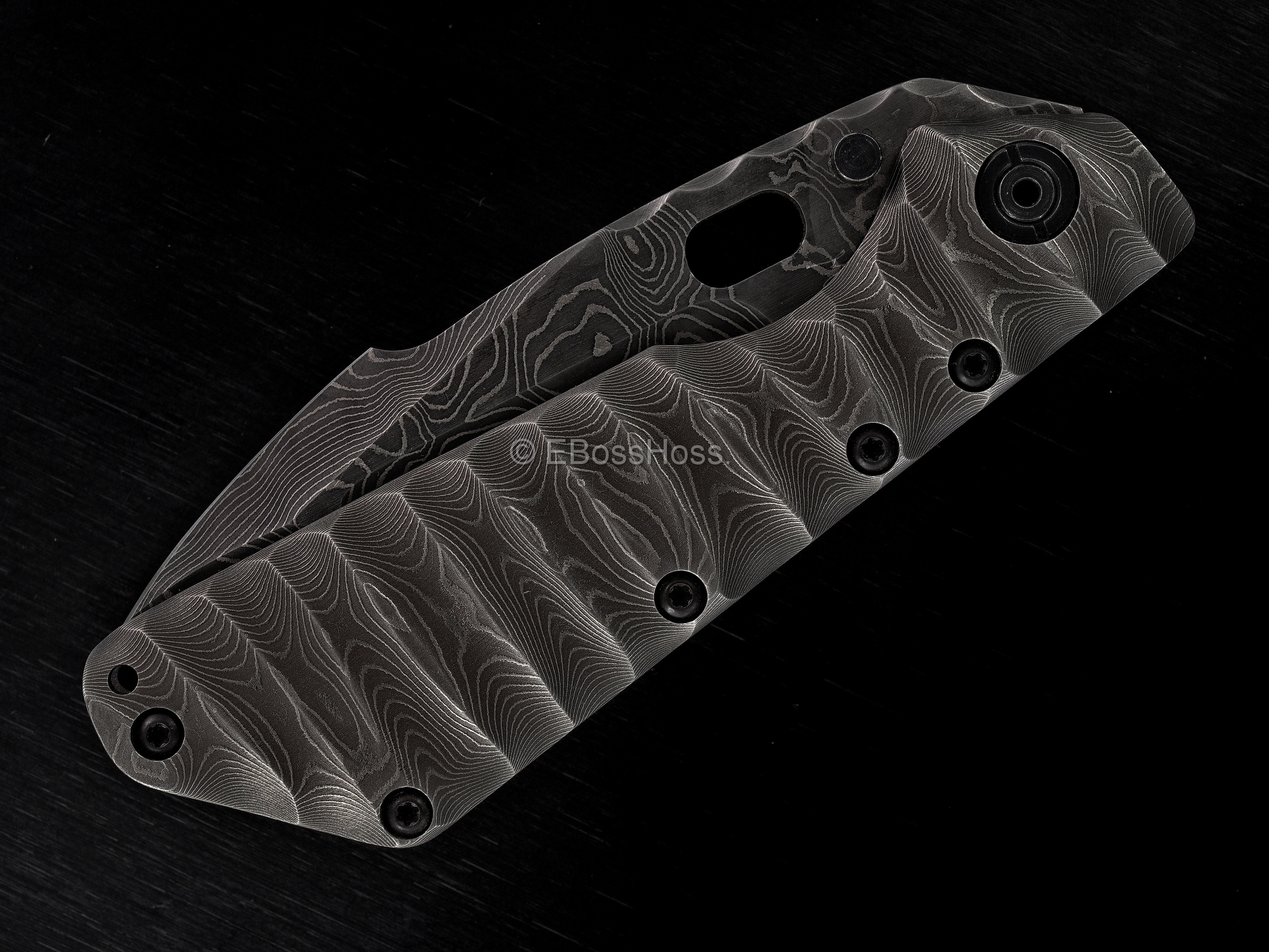 Mick Strider Custom (MSC) Damascus XL Nightmare Sharkfin Recurve Tanto