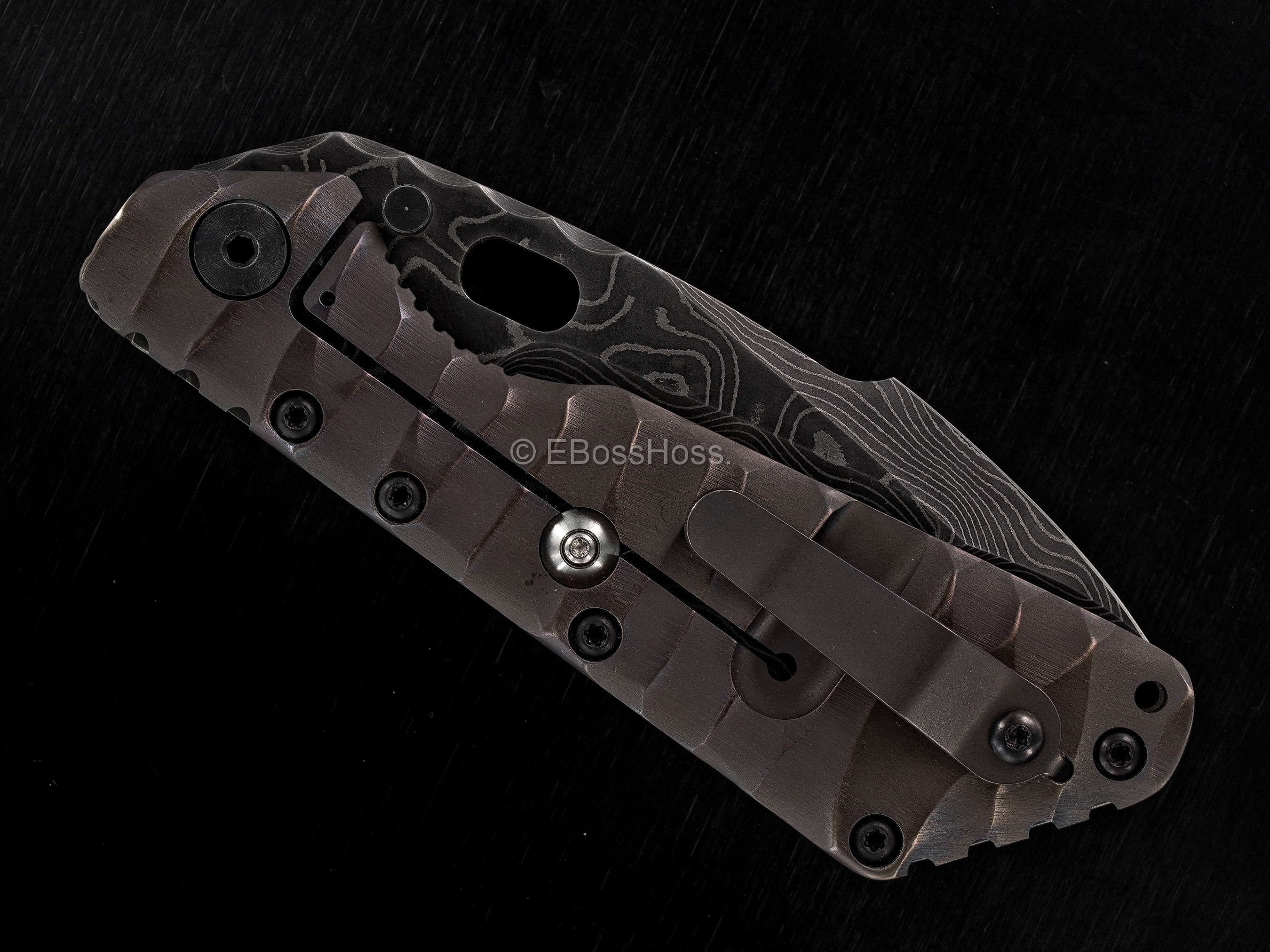 Mick Strider Custom (MSC) Damascus XL Nightmare Sharkfin Recurve Tanto