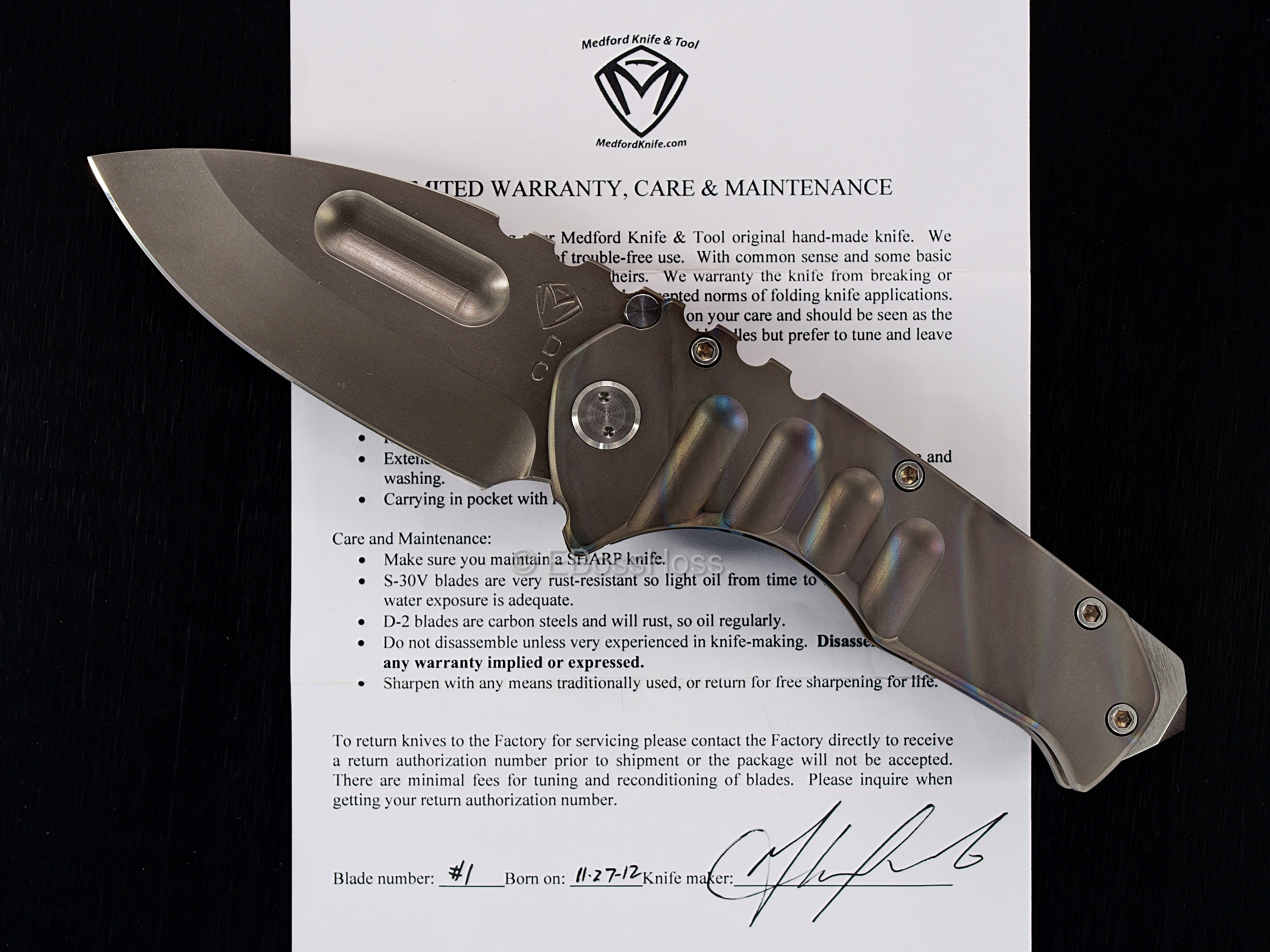 Medford Knives Praetorian Ti Framelock - Blade #1