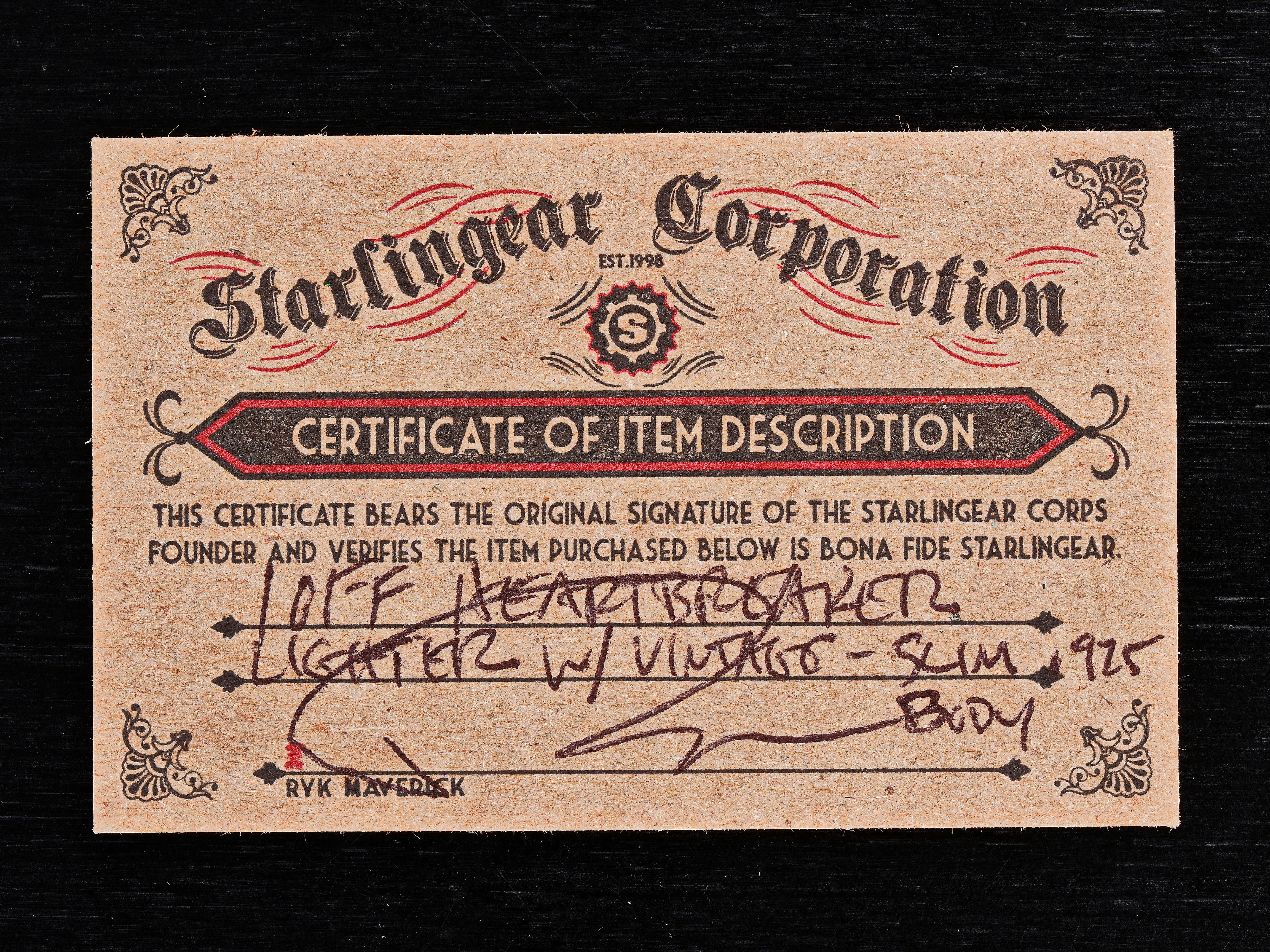 Starlingear Custom Heart Breaker Lighter by Ryk Maverick