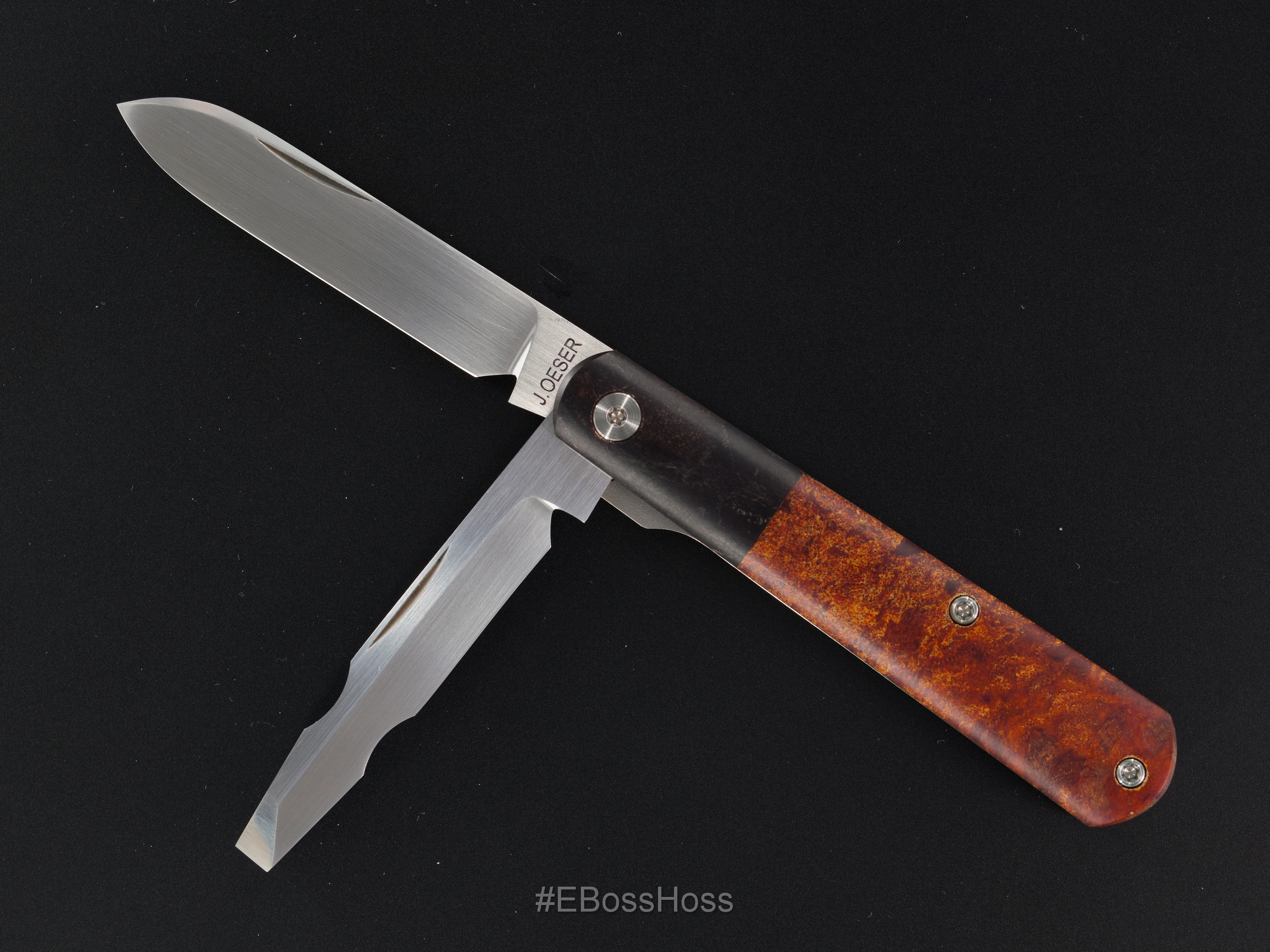 Jared Oeser Custom Electrikian 2-Blade Linerlock Slipjoint