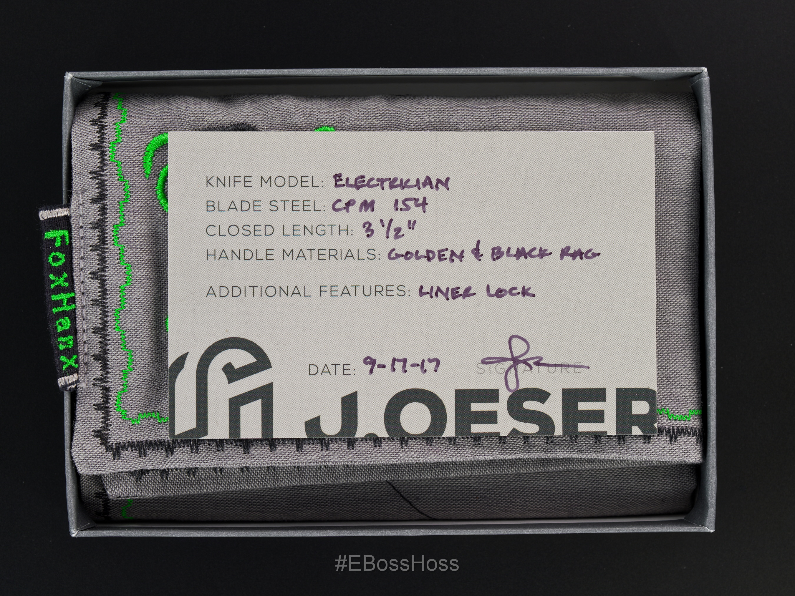 Jared Oeser Custom Electrikian 2-Blade Linerlock Slipjoint