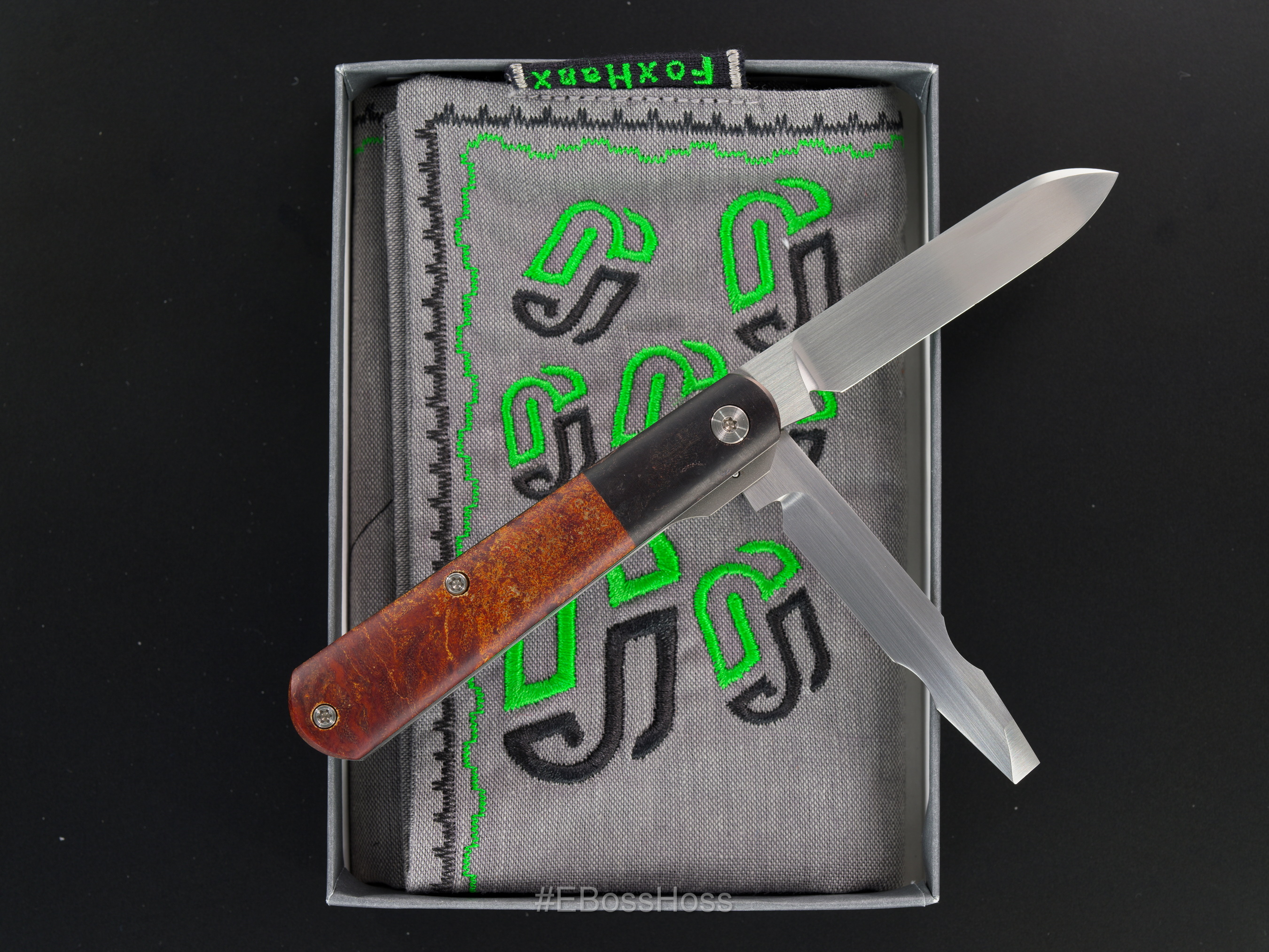 Jared Oeser Custom Electrikian 2-Blade Linerlock Slipjoint