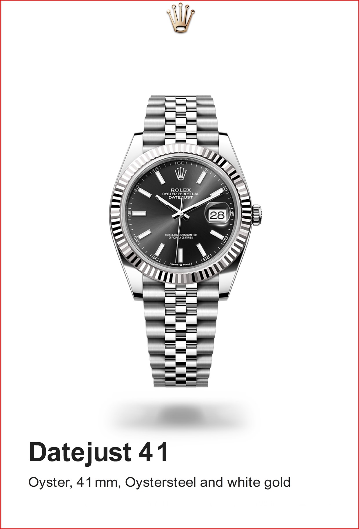 ROLEX Datejust 41 White Gold - Oystersteel  - Ref. M126334
