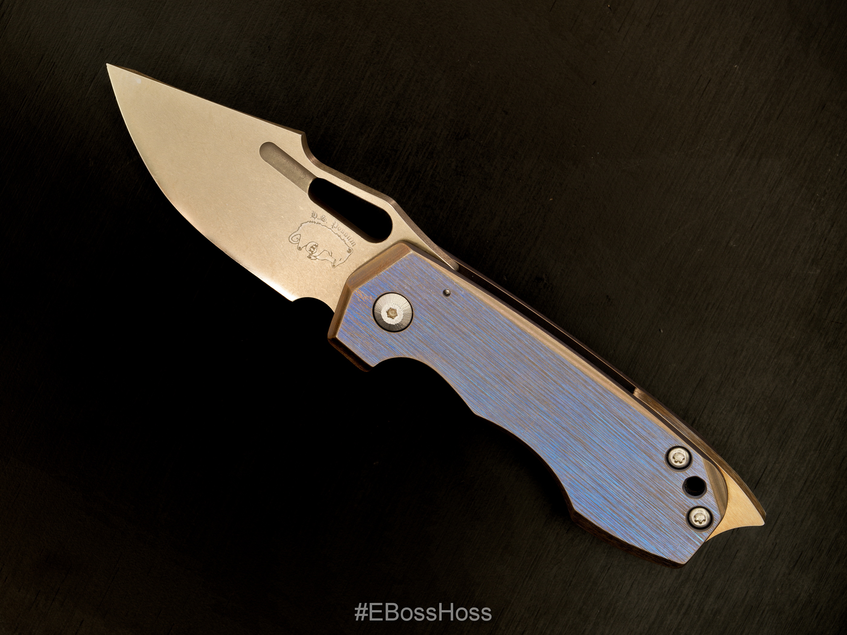 JB Stout Custom Blood and Thunder Framelock Flicker