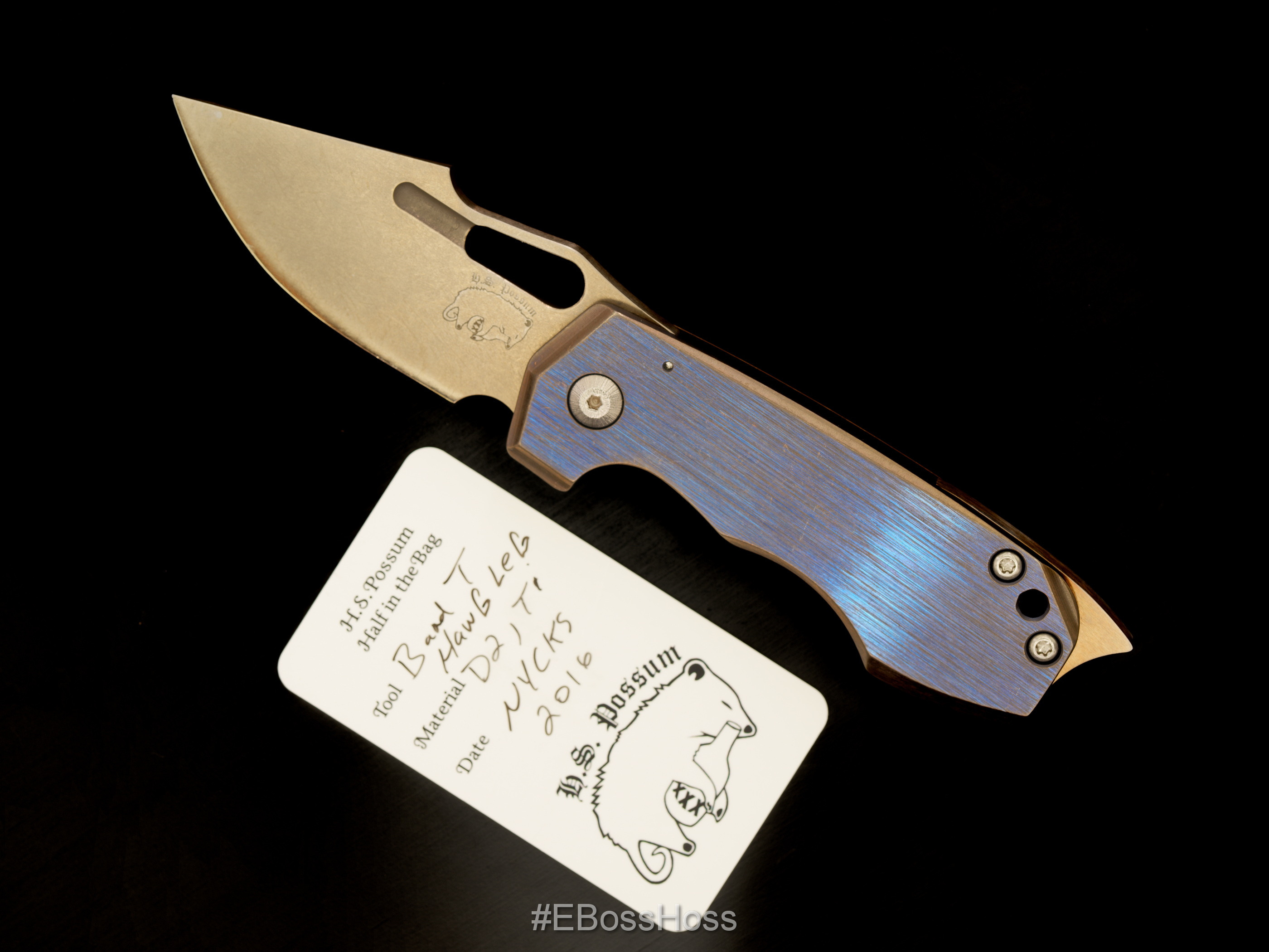 JB Stout Custom Blood and Thunder Framelock Flicker