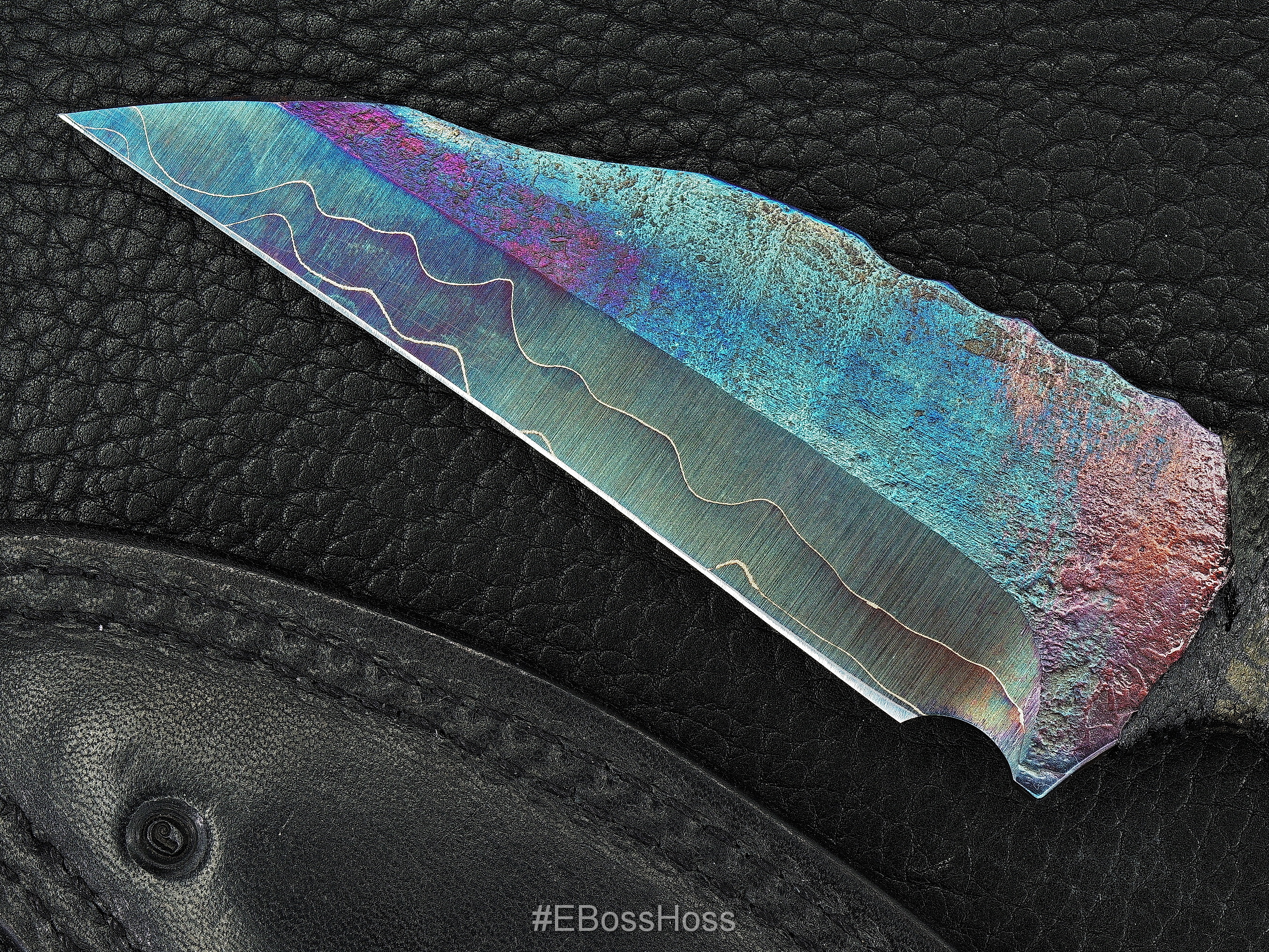Mick Strider Custom Cobalt-Damascus Fixed Blade Collaboration