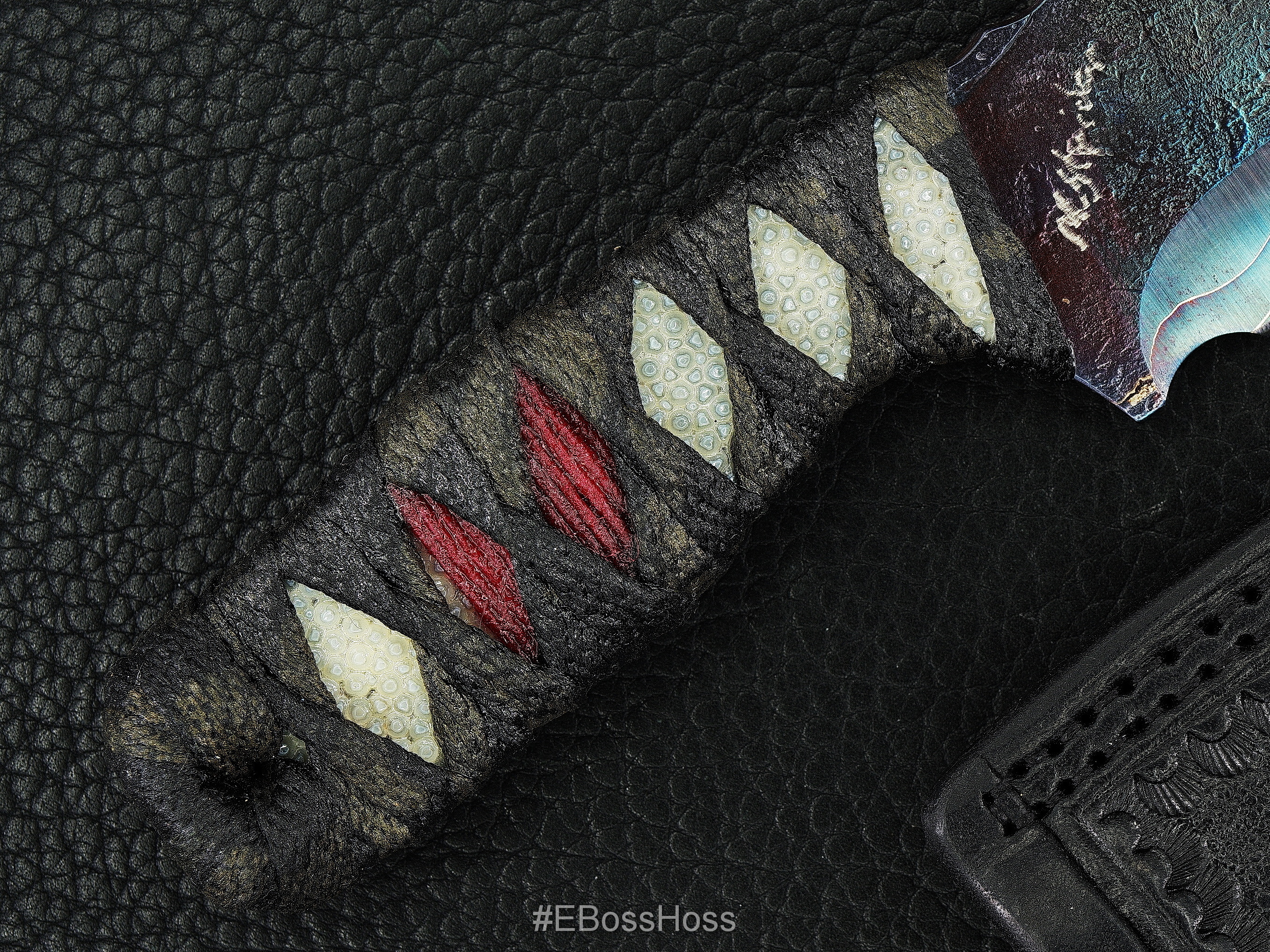 Mick Strider Custom Cobalt-Damascus Fixed Blade Collaboration