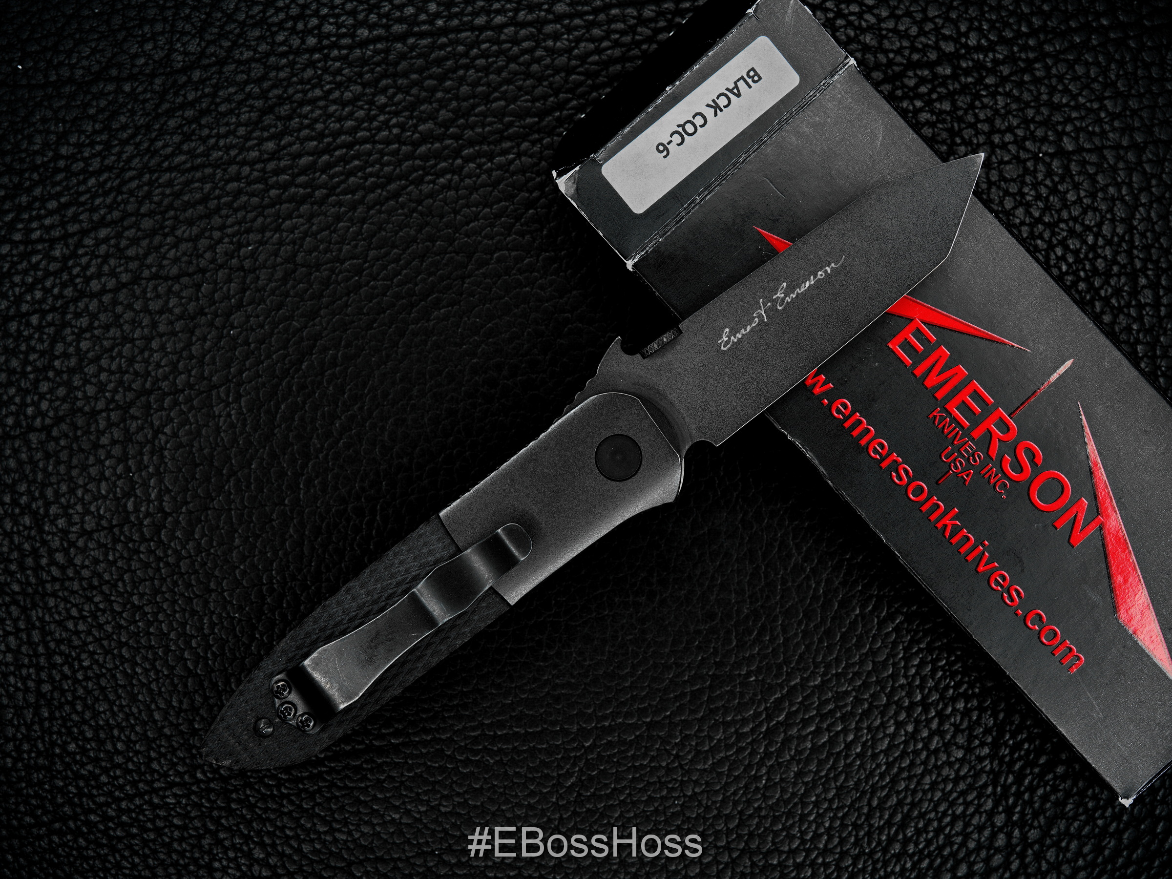 Ernie Emerson Custom Black CQC-6 - Rare Emerson Hand Made Logo