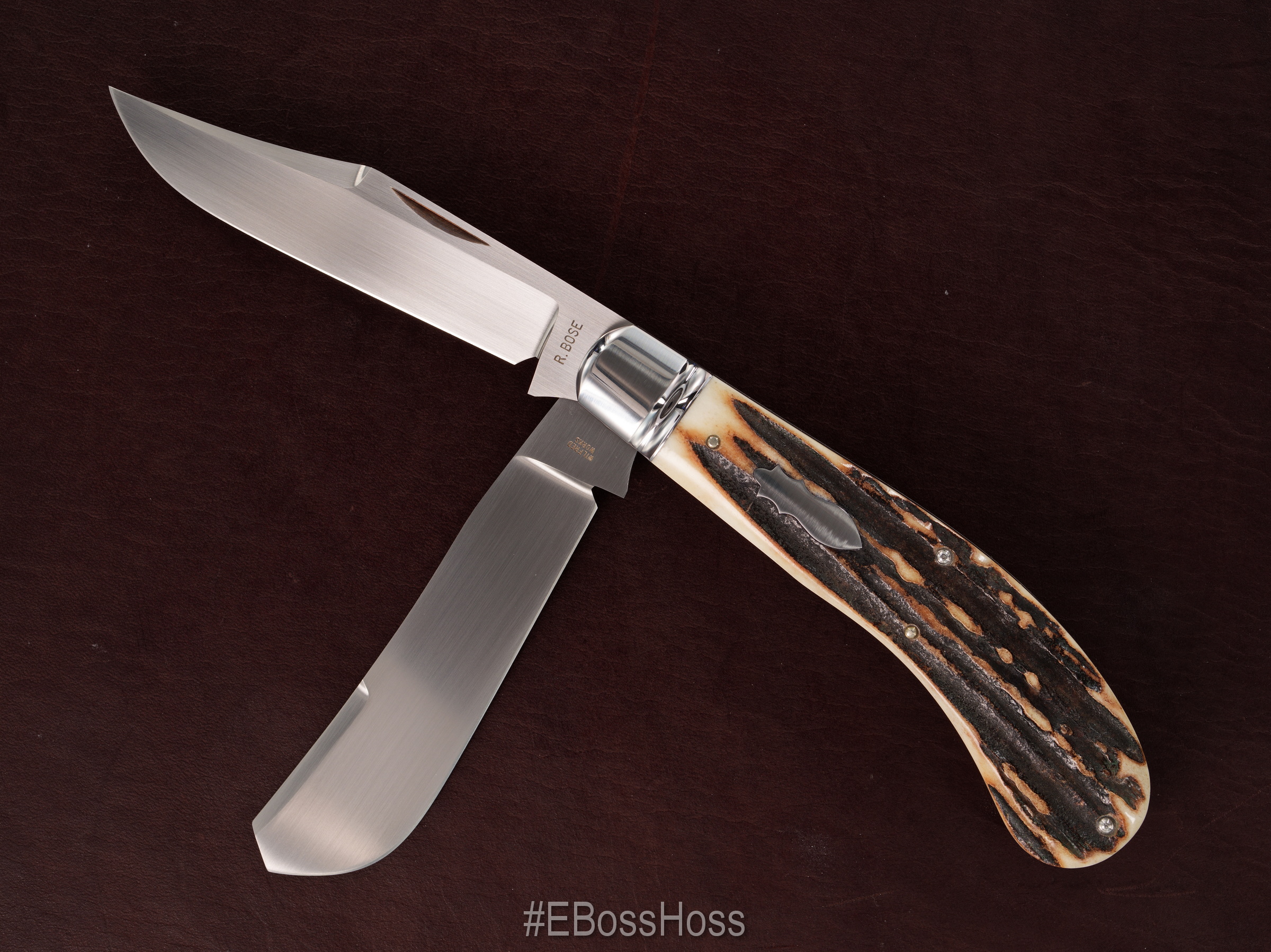 Reese Bose Custom Stag 4 3/4" Stag Saddlehorn Trapper