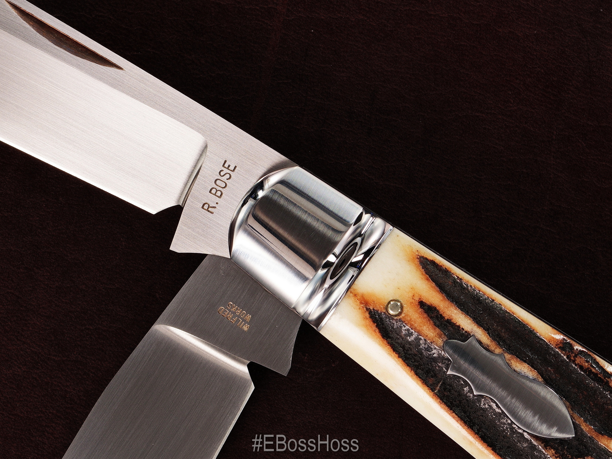 Reese Bose Custom Stag 4 3/4" Stag Saddlehorn Trapper