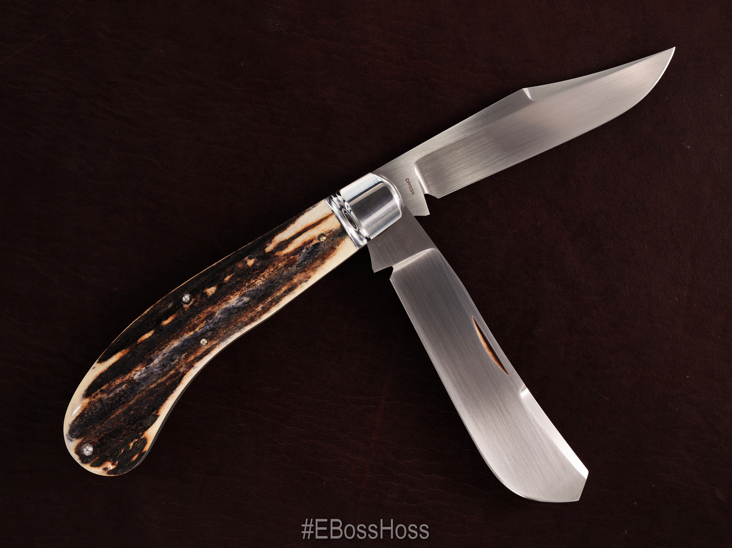 Reese Bose Custom Stag 4 3/4" Stag Saddlehorn Trapper