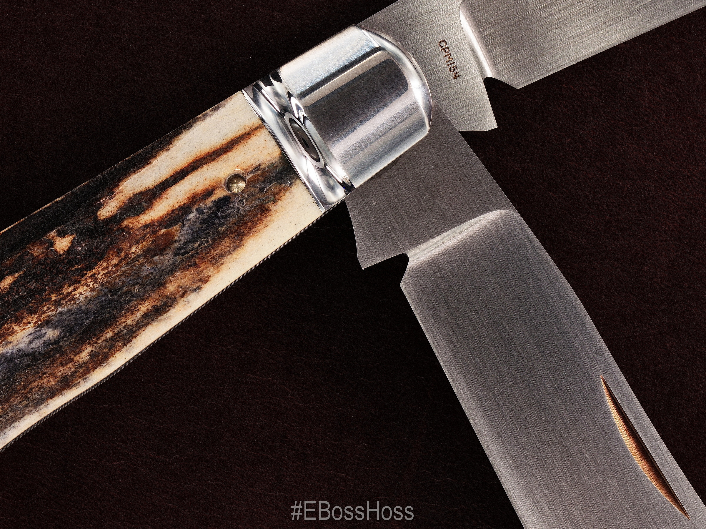 Reese Bose Custom Stag 4 3/4" Stag Saddlehorn Trapper