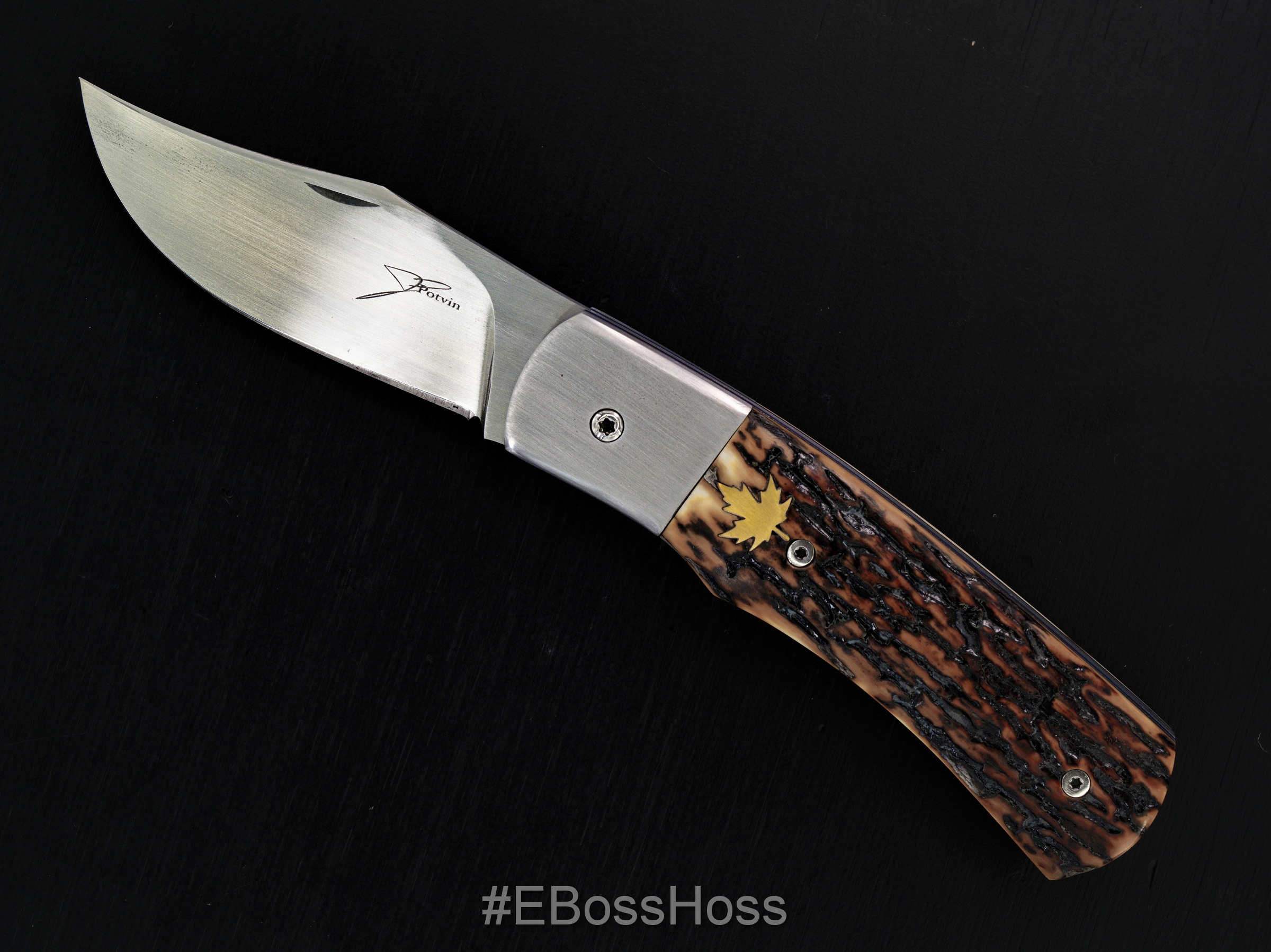 Jean-Pierre Potvin Custom Stag Slip Joint Knife - #1