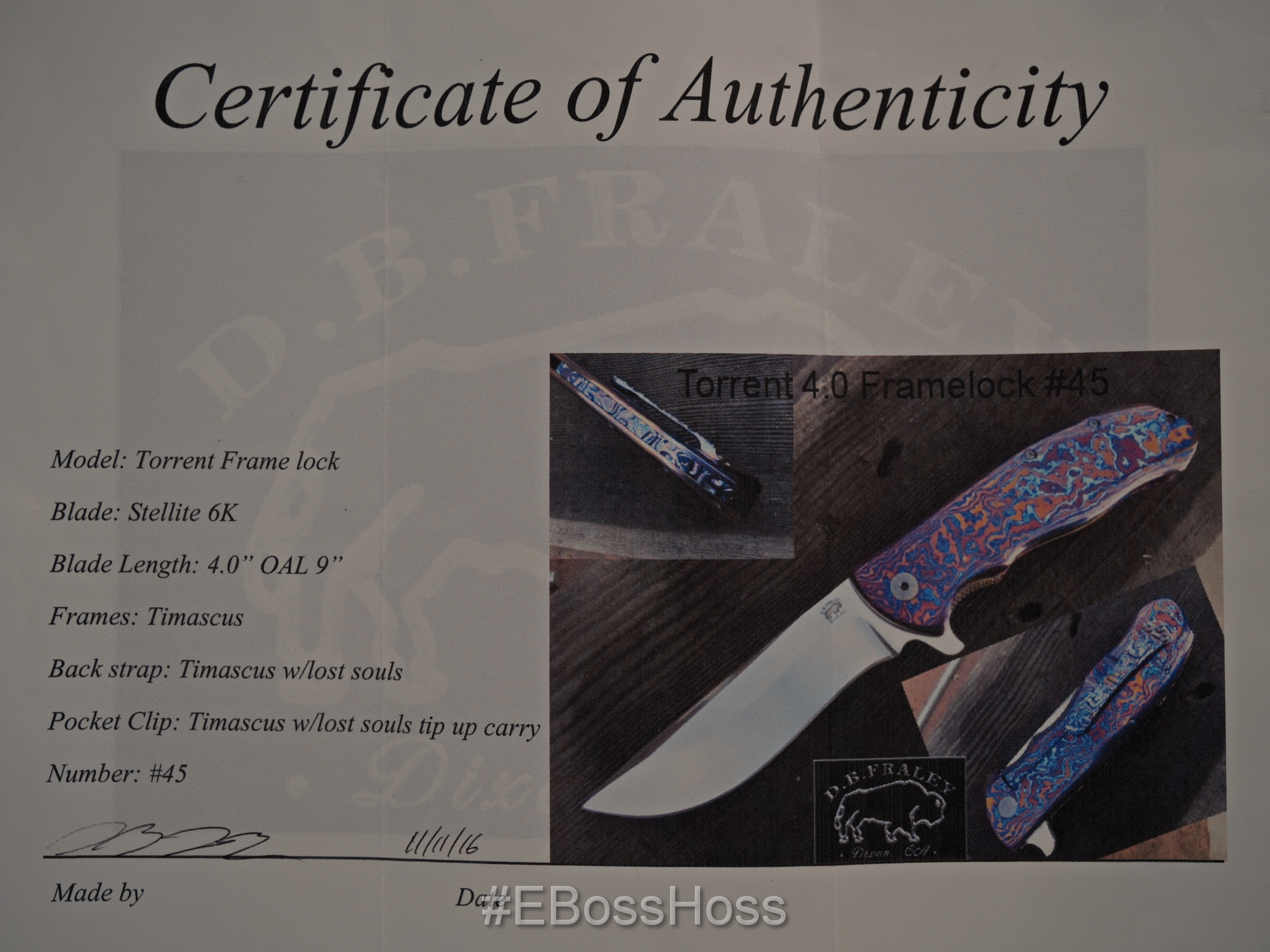 D.B. Fraley Custom Deluxe Torrent 4.0 Flipper