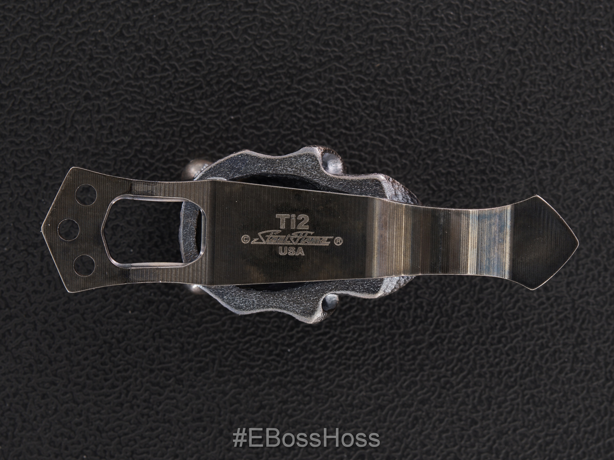 Steel Flame Sterling Silver Hard Hannya 3-Hole Knife Pocket Clip