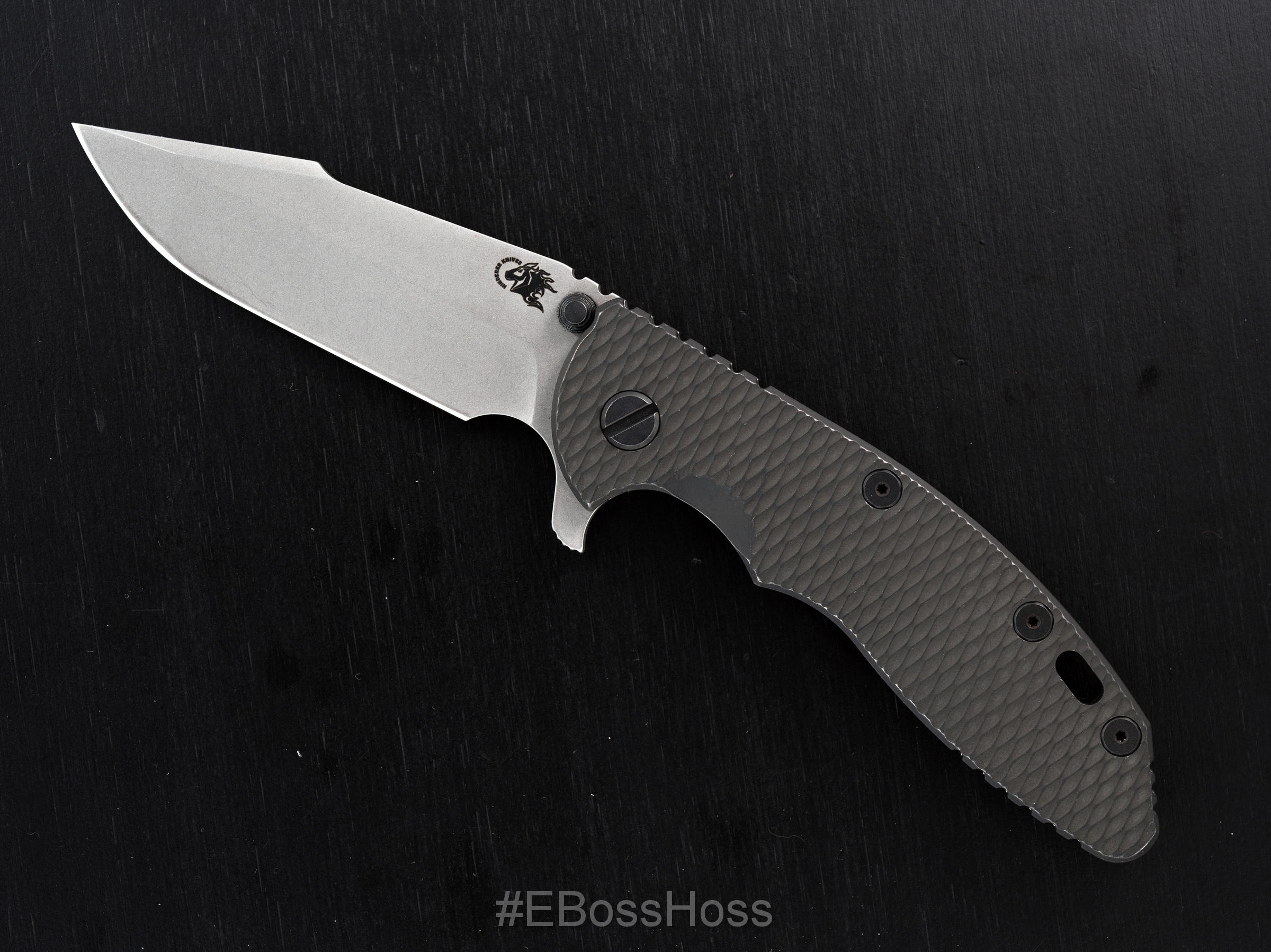 Hinderer Knives XM-18 Battle-Black Harpoon Spanto Flipper